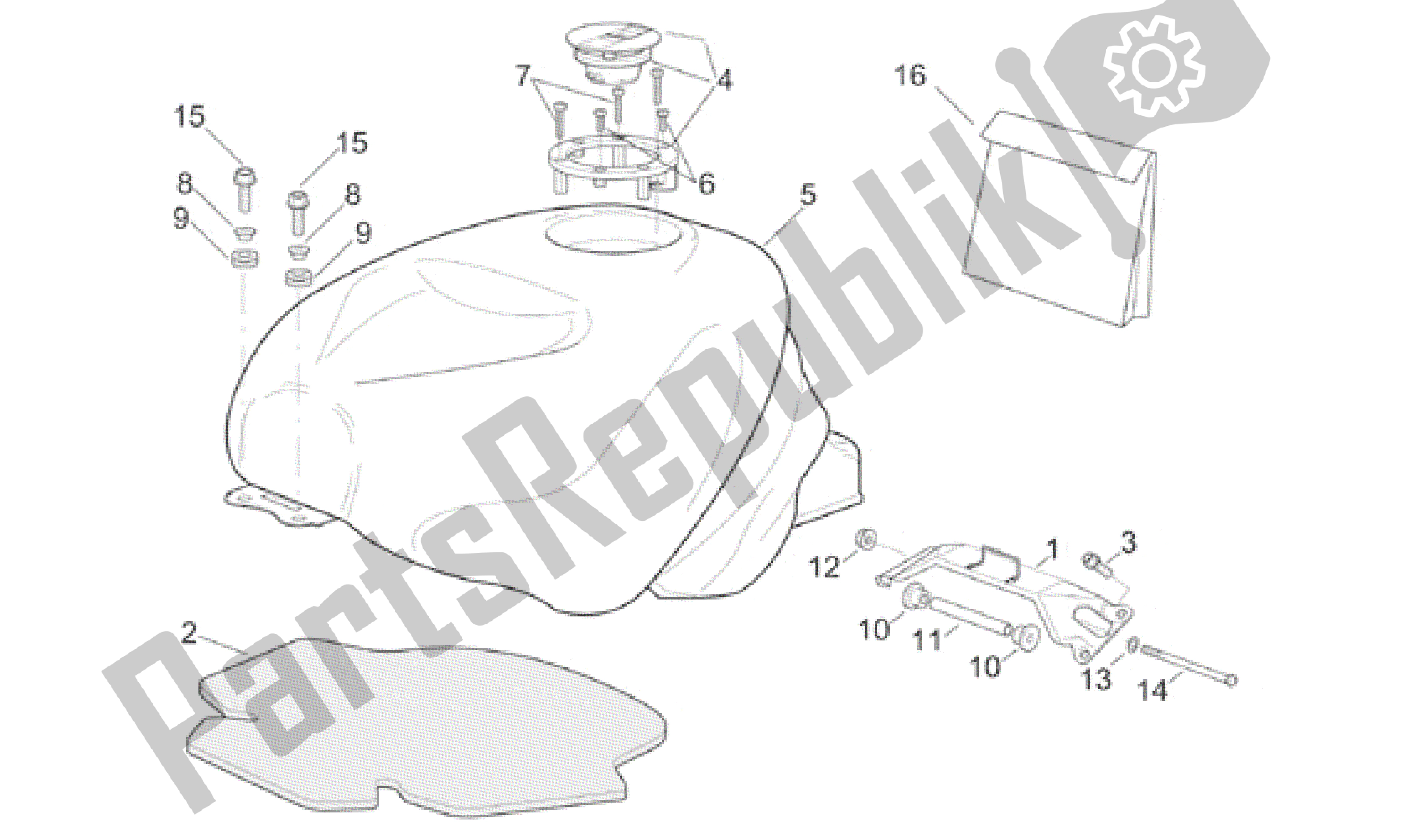 Toutes les pièces pour le Réservoir D'essence du Aprilia RSV Mille SP 391 X 1000 1999 - 2000