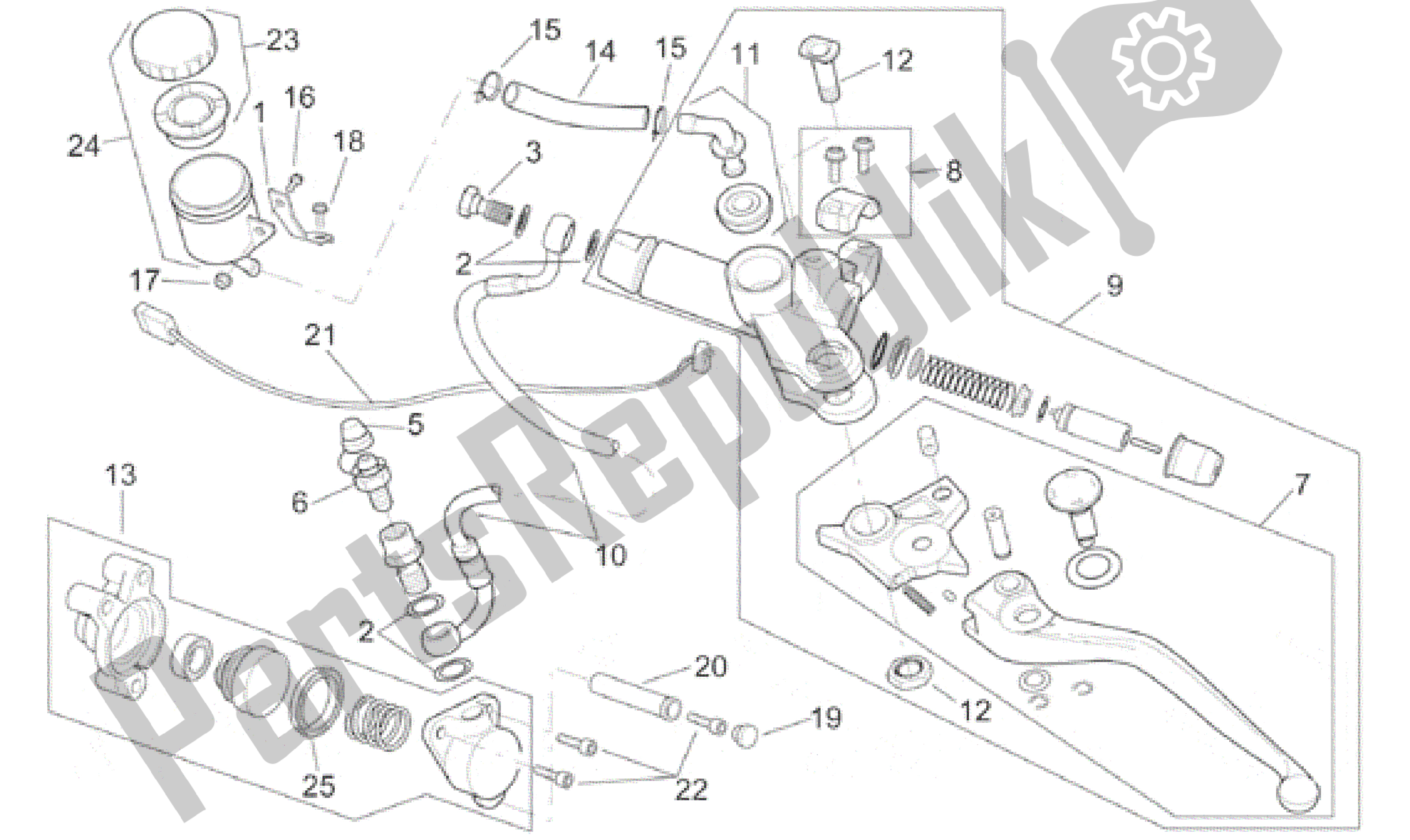 Tutte le parti per il Pompa Frizione del Aprilia RSV Mille SP 391 X 1000 1999 - 2000