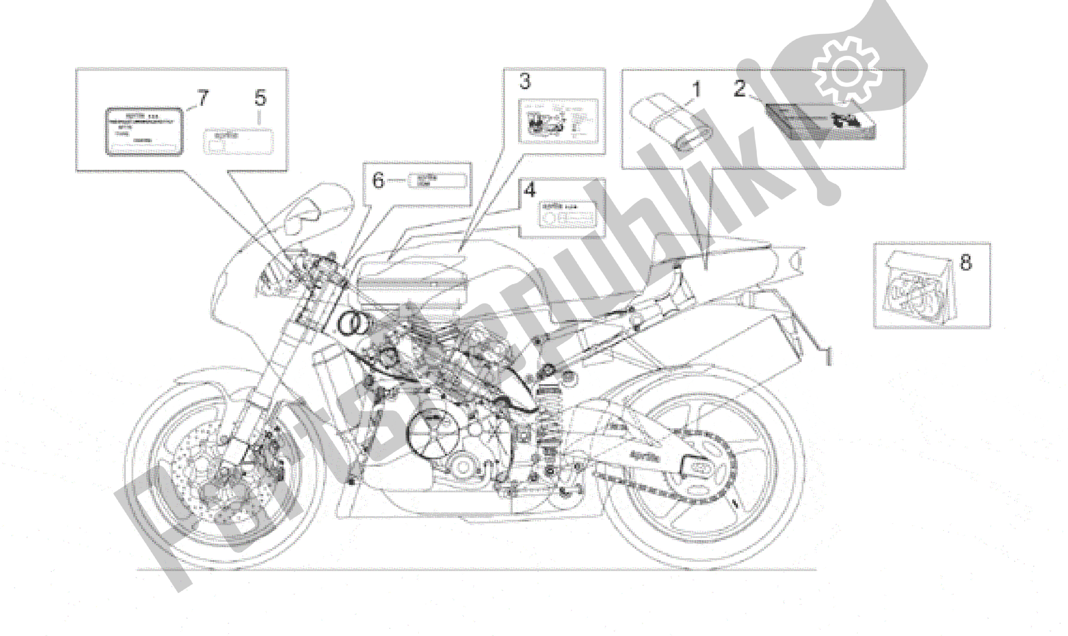 Alle Teile für das Aufkleber Und Platten-set des Aprilia RSV Mille SP 391 X 1000 1999 - 2000