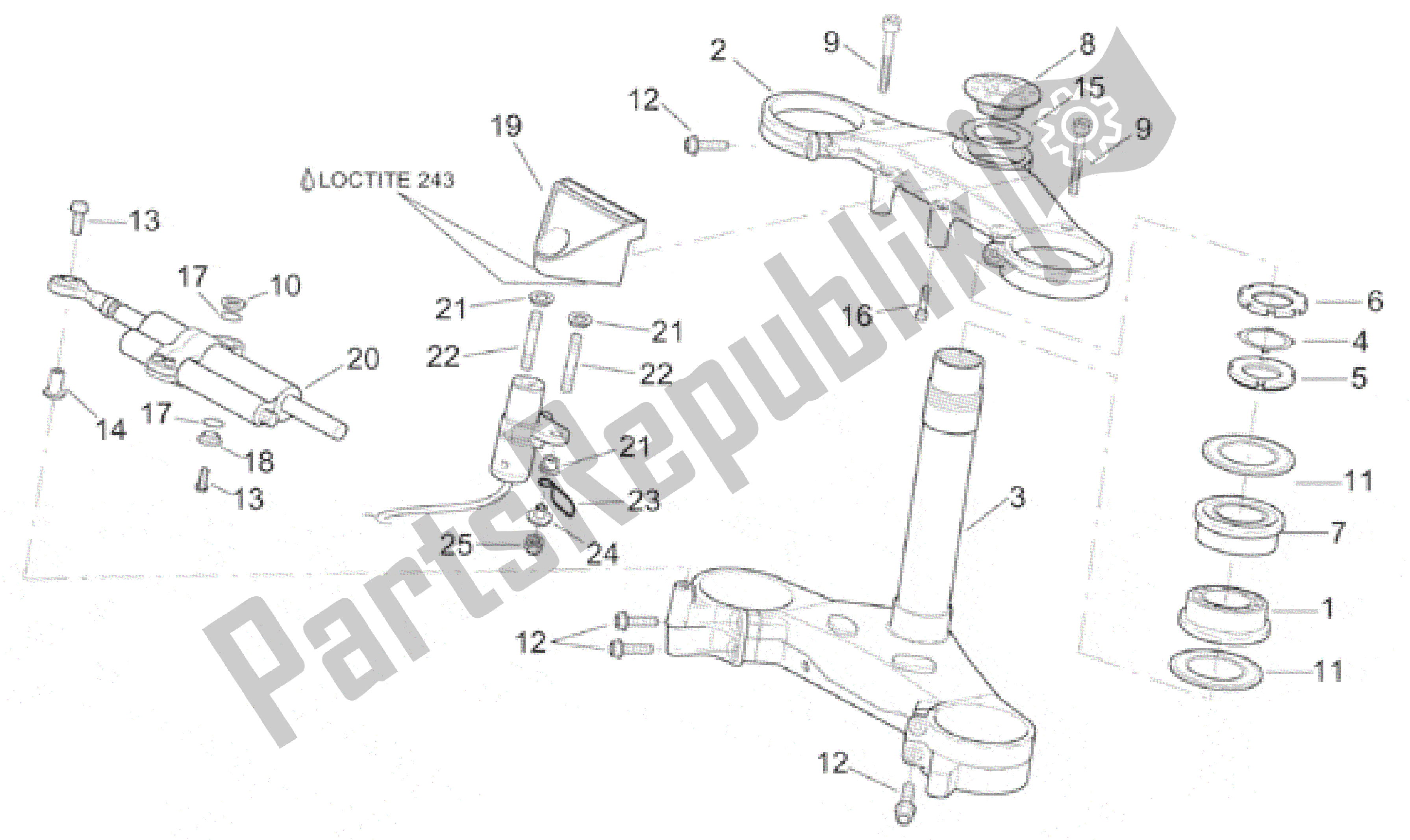 Wszystkie części do Sterowniczy Aprilia RSV Mille SP 391 X 1000 1999 - 2000