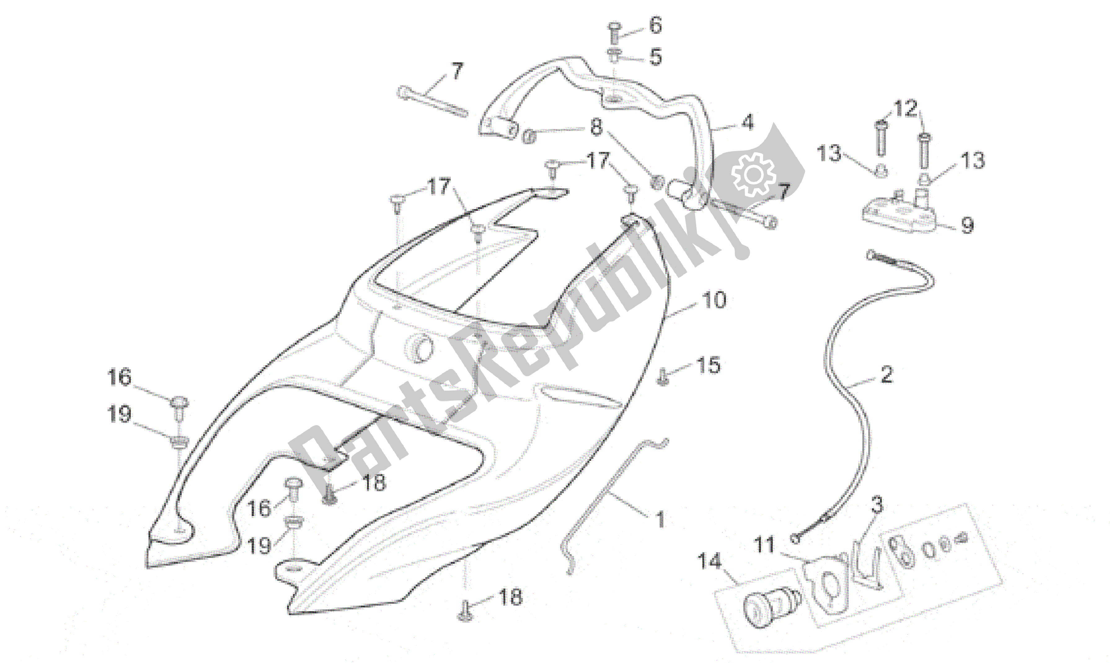 Alle Teile für das Heckkarosserie - Heckverkleidung des Aprilia SL Falco 1000 2000 - 2002