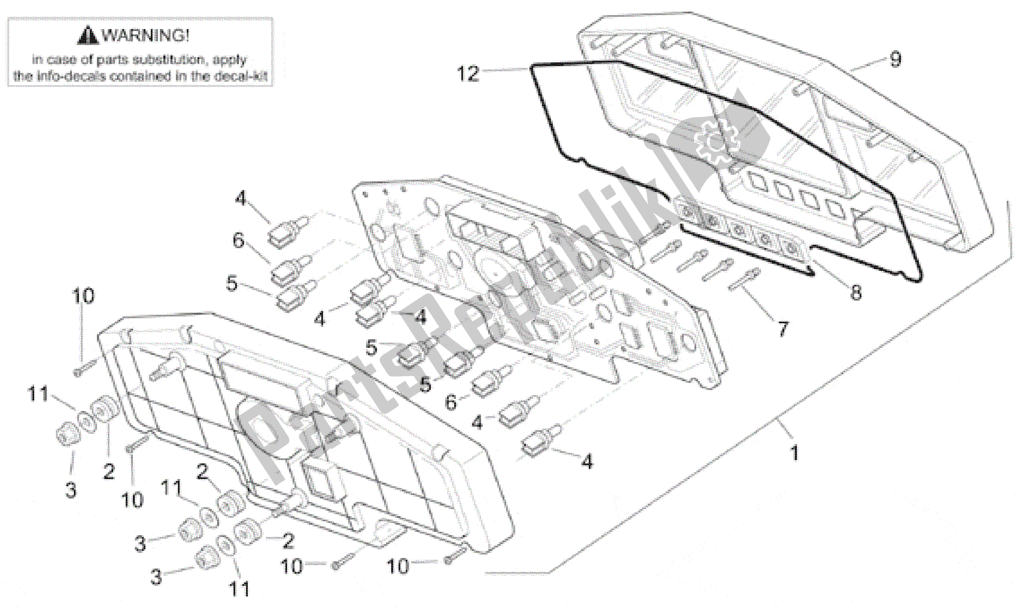 Alle onderdelen voor de Dashboard van de Aprilia SL Falco 1000 2000 - 2002