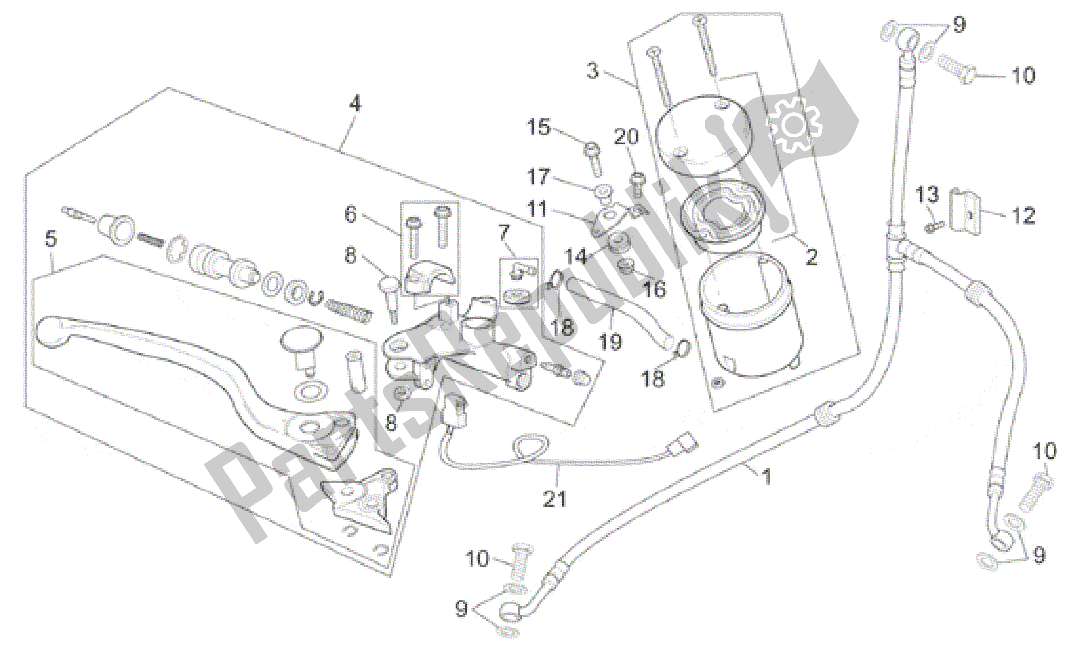 All parts for the Front Brake Pump of the Aprilia SL Falco 1000 2000 - 2002