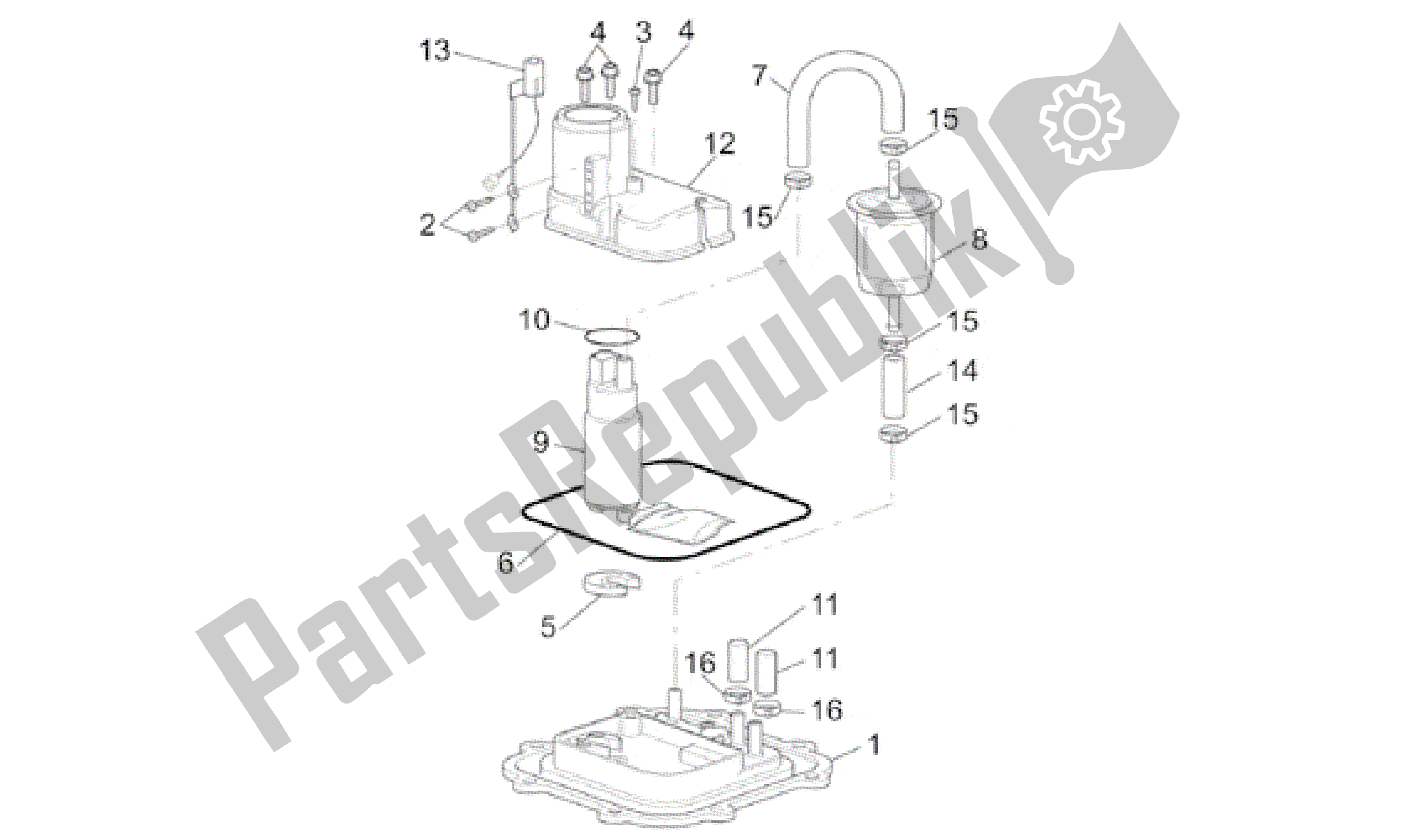 All parts for the Fuel Pump I of the Aprilia SL Falco 1000 2000 - 2002