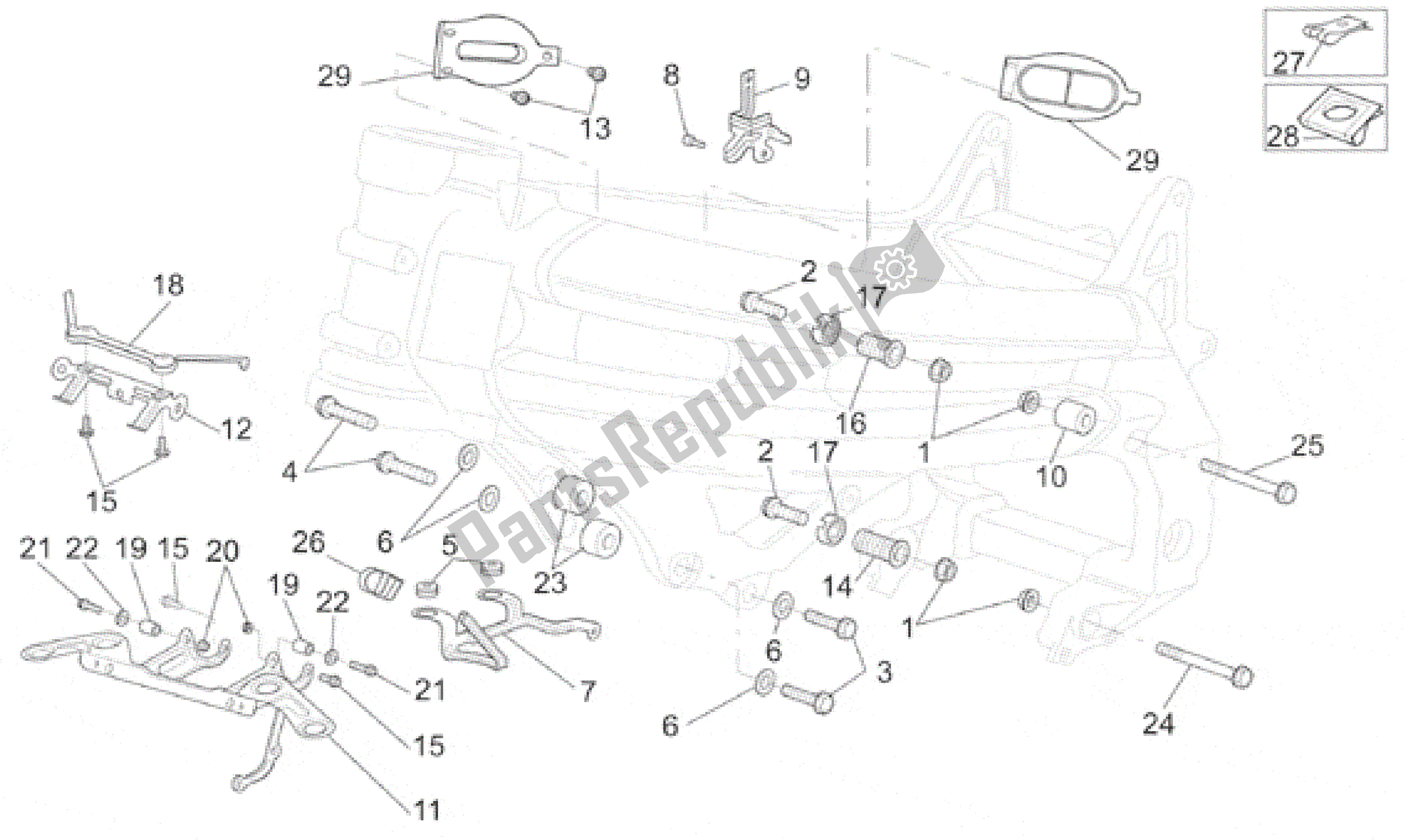 Toutes les pièces pour le Cadre Ii du Aprilia SL Falco 1000 2000 - 2002