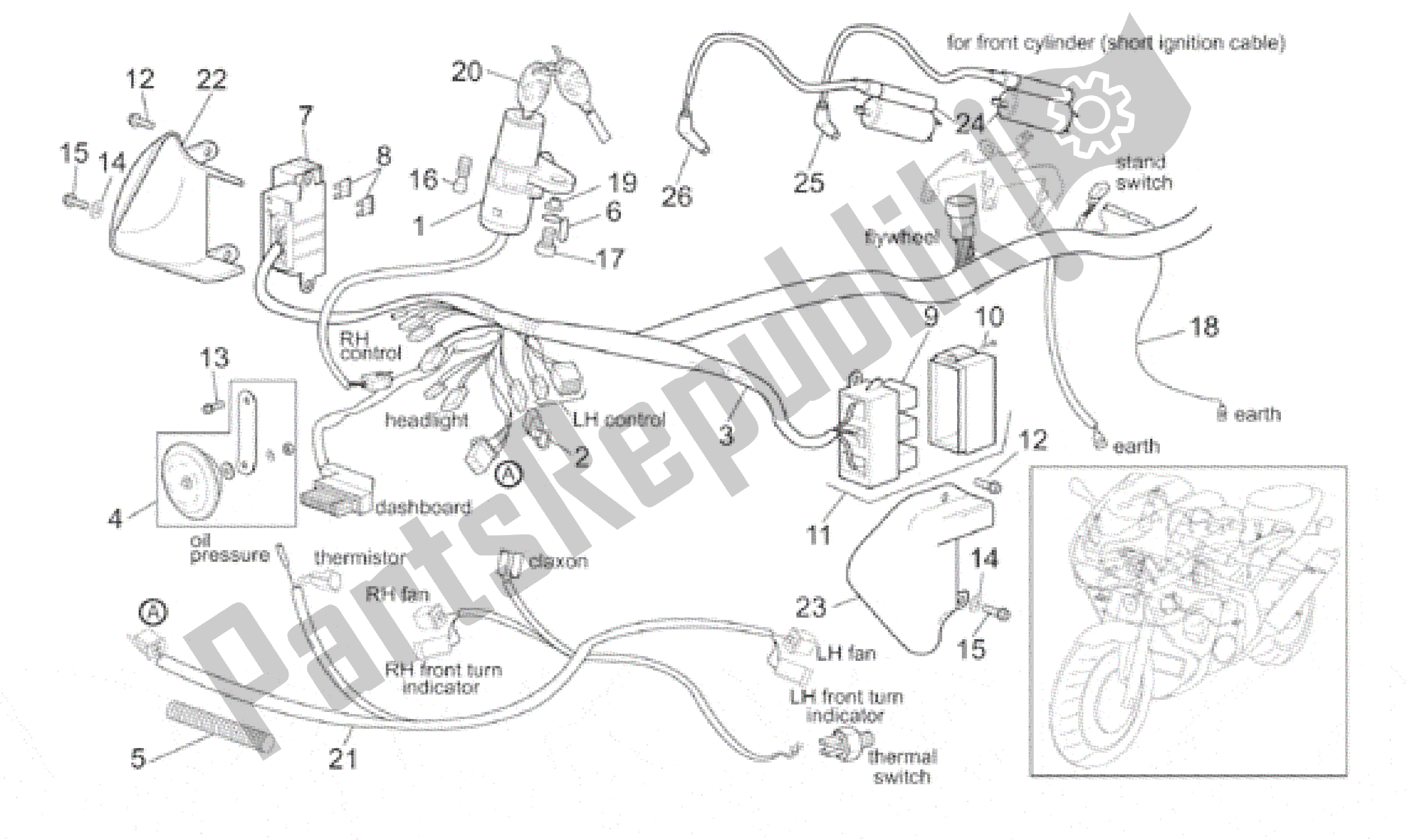 All parts for the Front Electrical System of the Aprilia SL Falco 1000 2000 - 2002