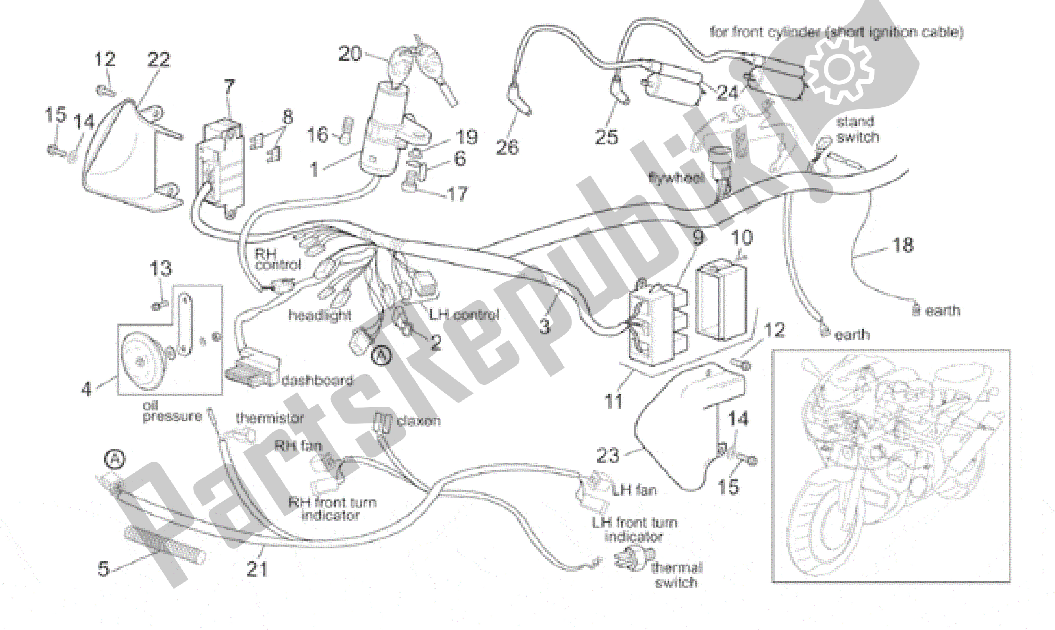 Tutte le parti per il Impianto Elettrico Anteriore del Aprilia SL Falco 1000 2000 - 2002