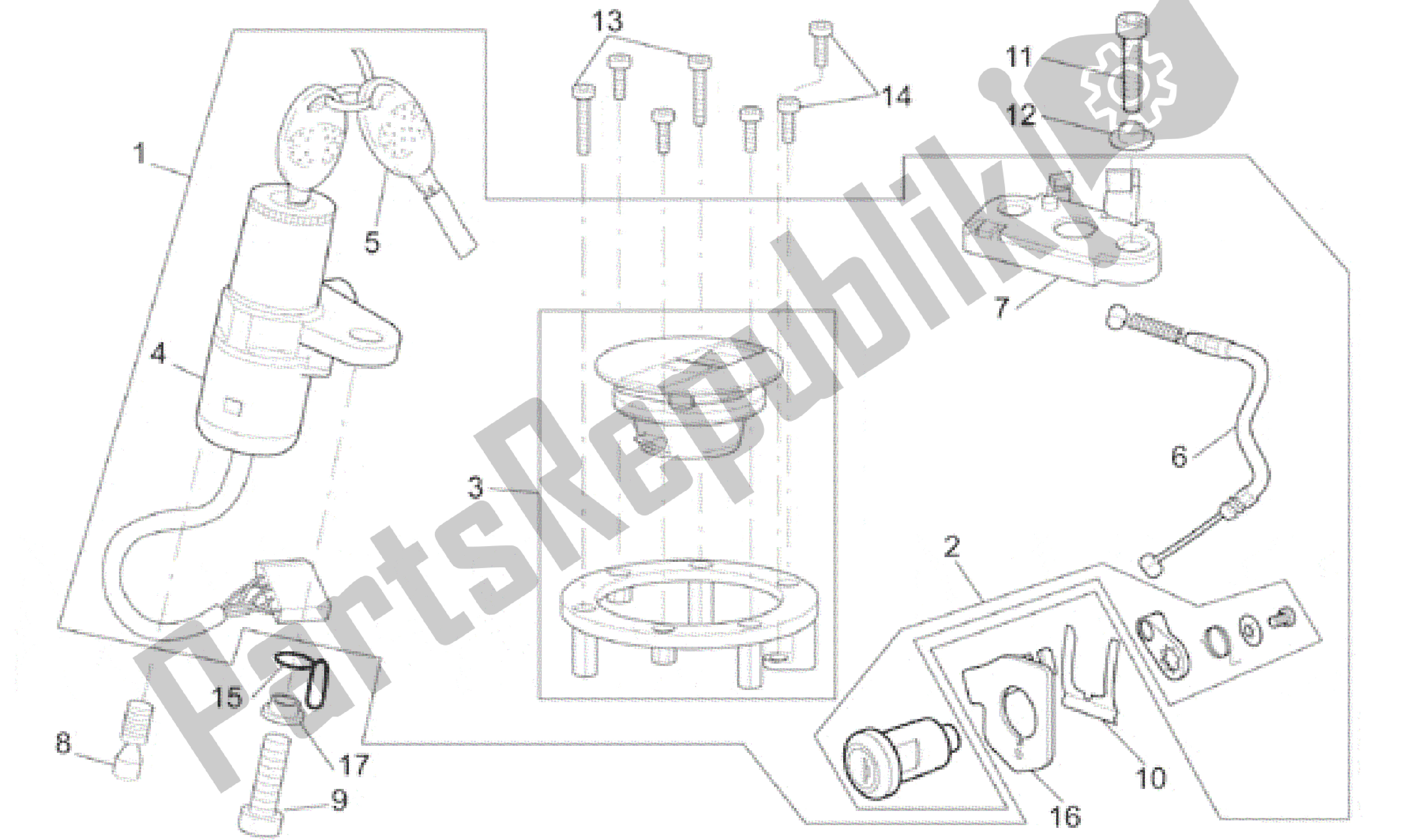 Wszystkie części do Zestaw Oku? Do Zamka Aprilia SL Falco 1000 2000 - 2002