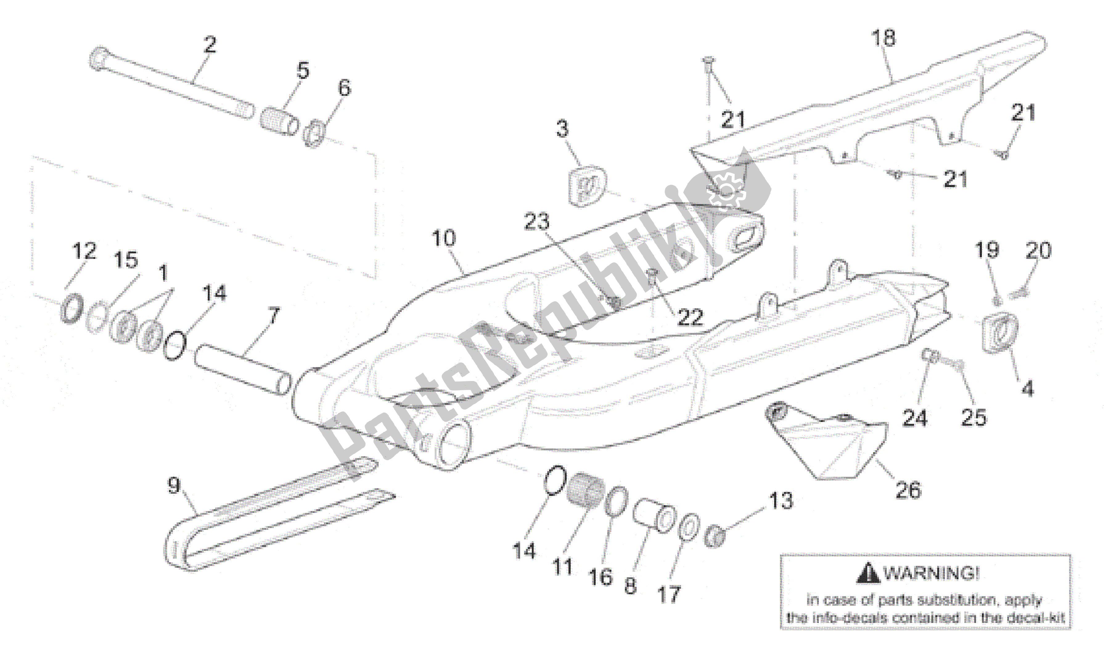 Toutes les pièces pour le Bras Oscillant du Aprilia SL Falco 1000 2000 - 2002