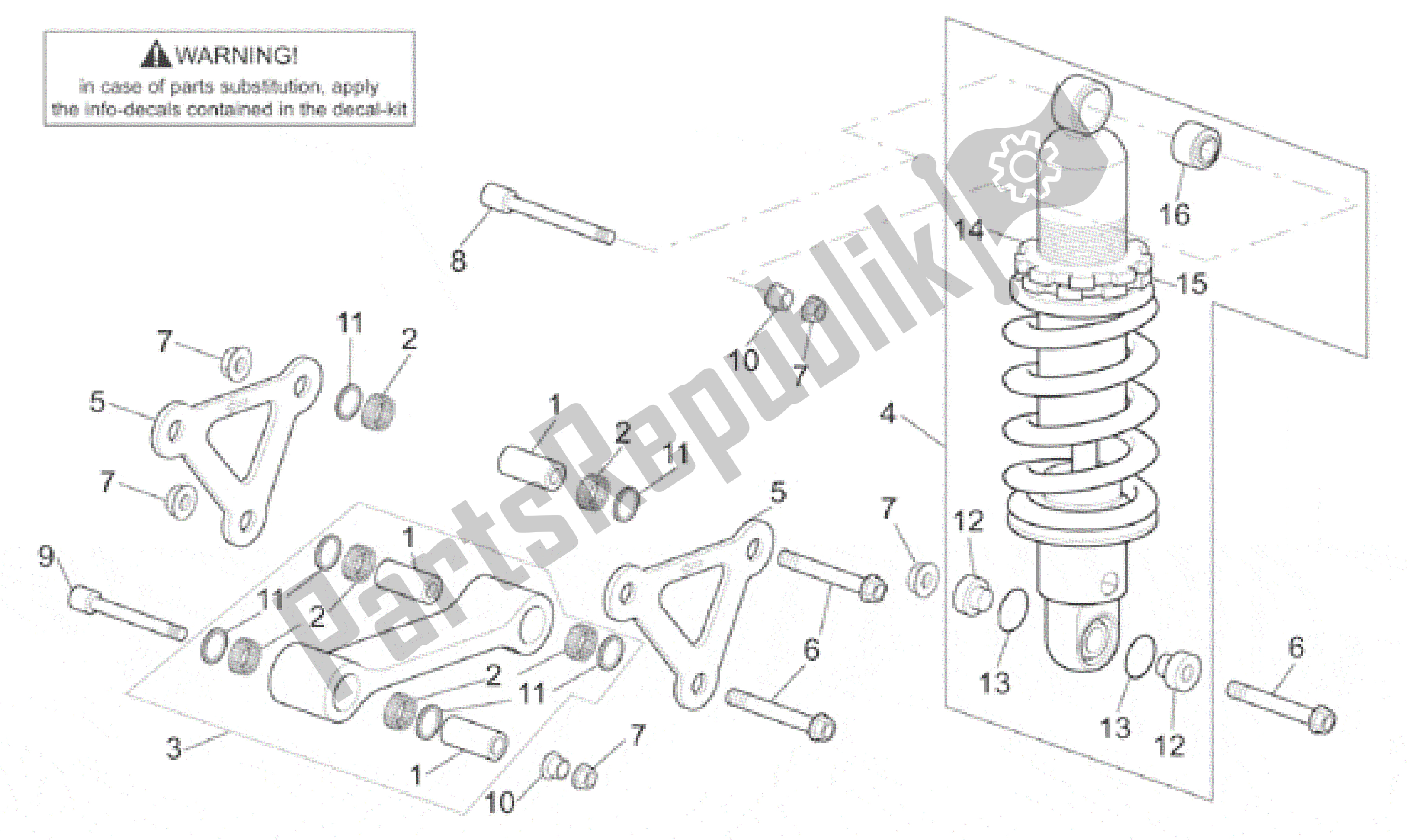 All parts for the Connecting Rod - Rear Shock Abs. Of the Aprilia SL Falco 1000 2000 - 2002