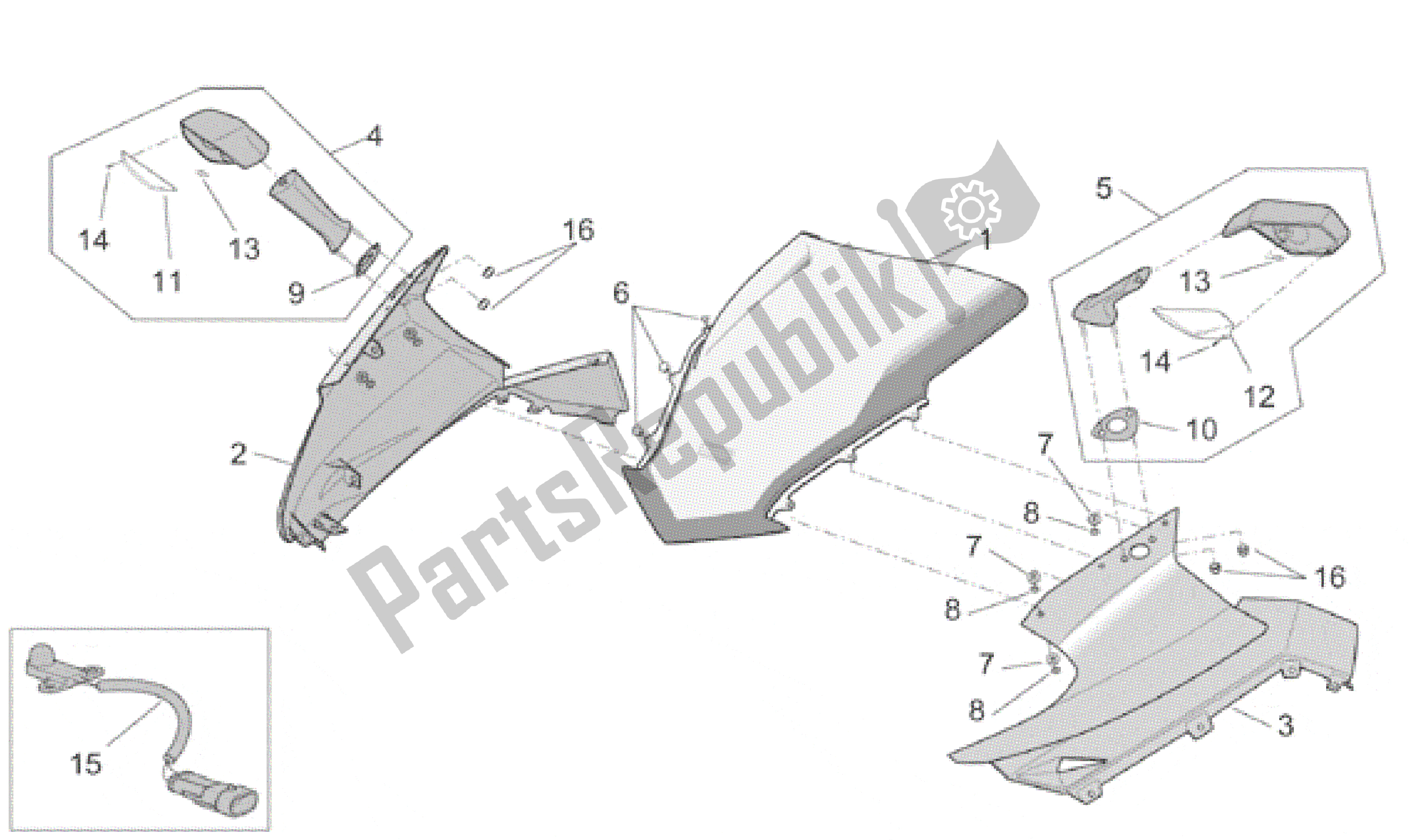 Toutes les pièces pour le Corps Avant - Carénage Avant du Aprilia RST 1000 2001