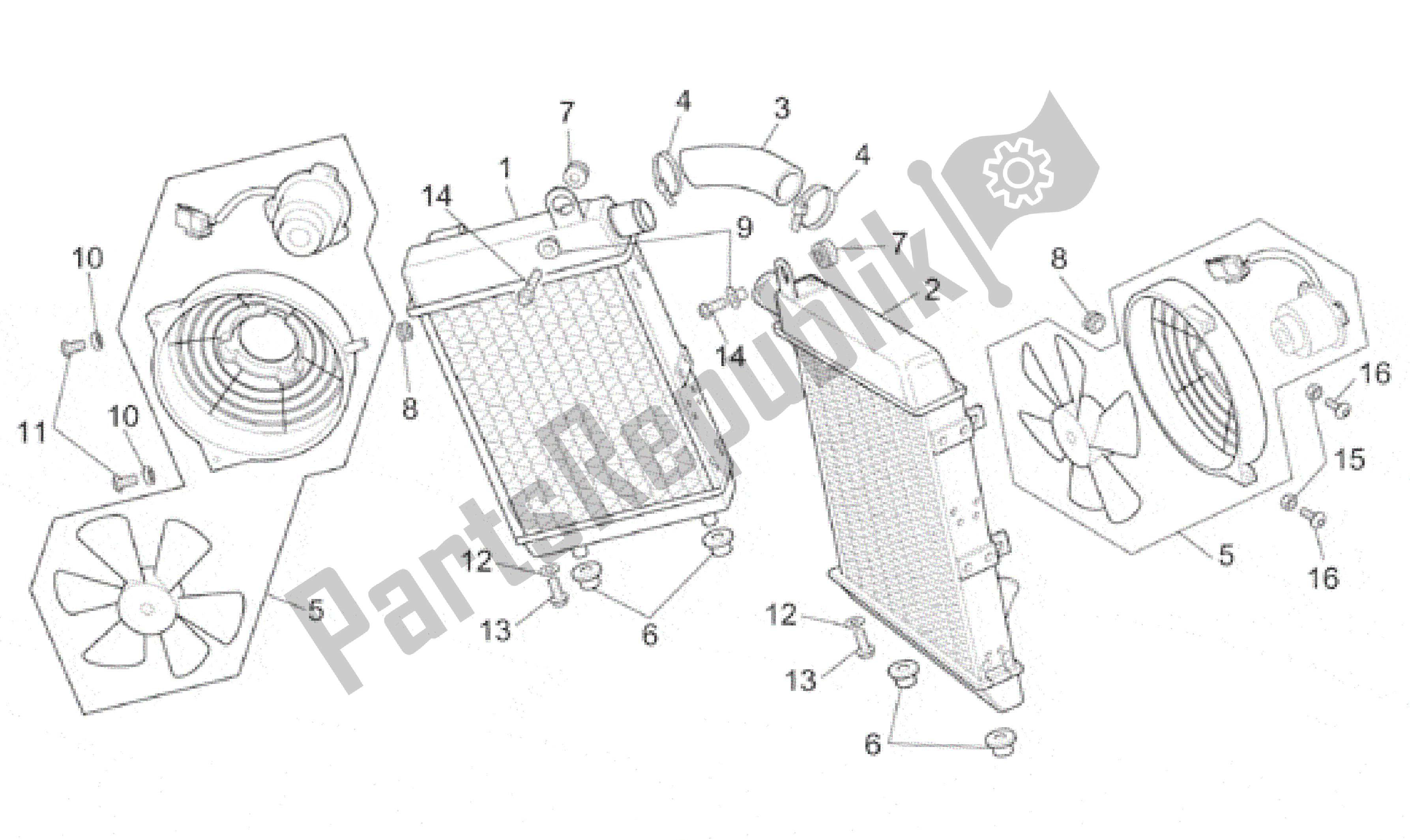 Toutes les pièces pour le Refroidisseurs D'eau du Aprilia RST 1000 2001