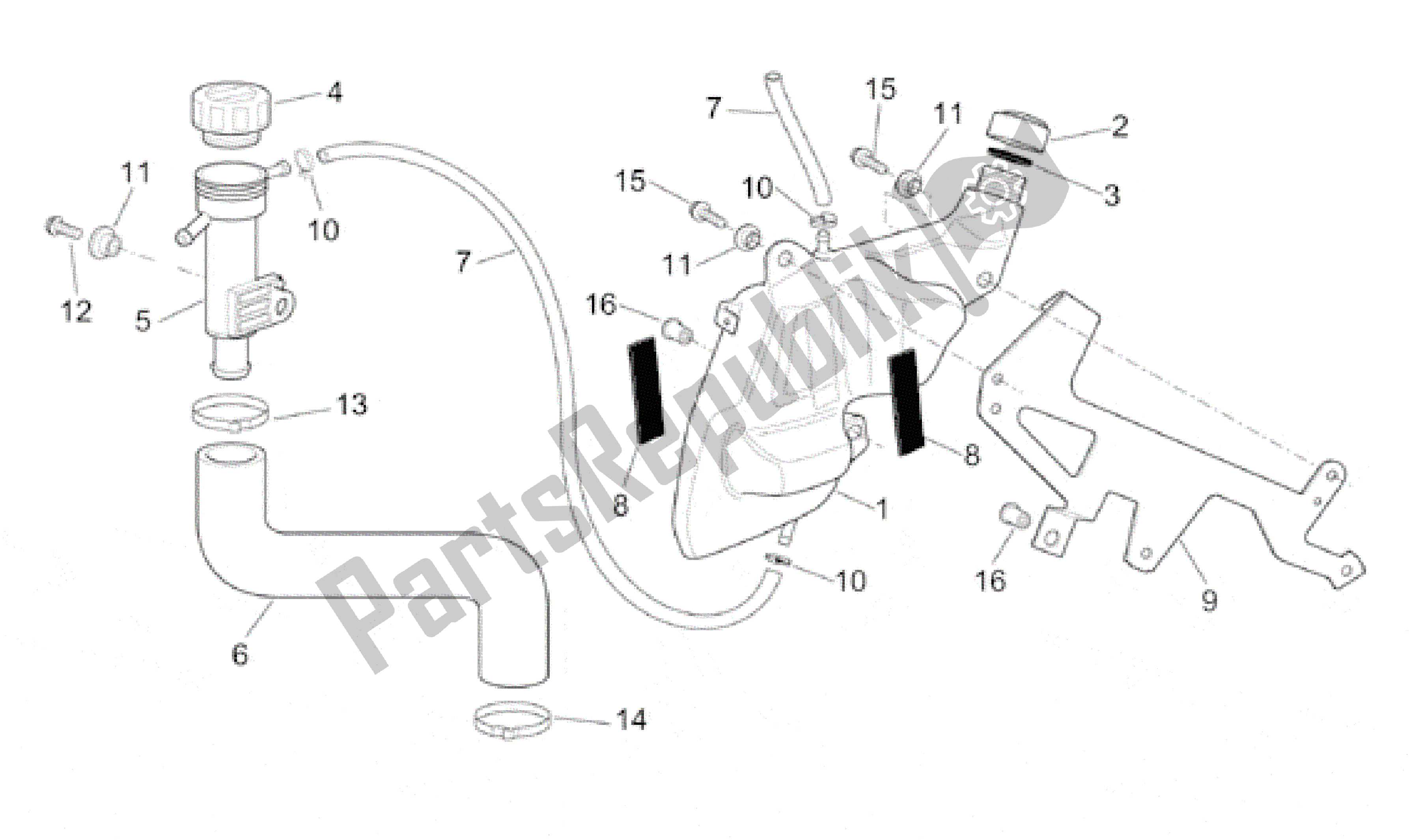 Todas las partes para Tanque De Expansión de Aprilia RST 1000 2001