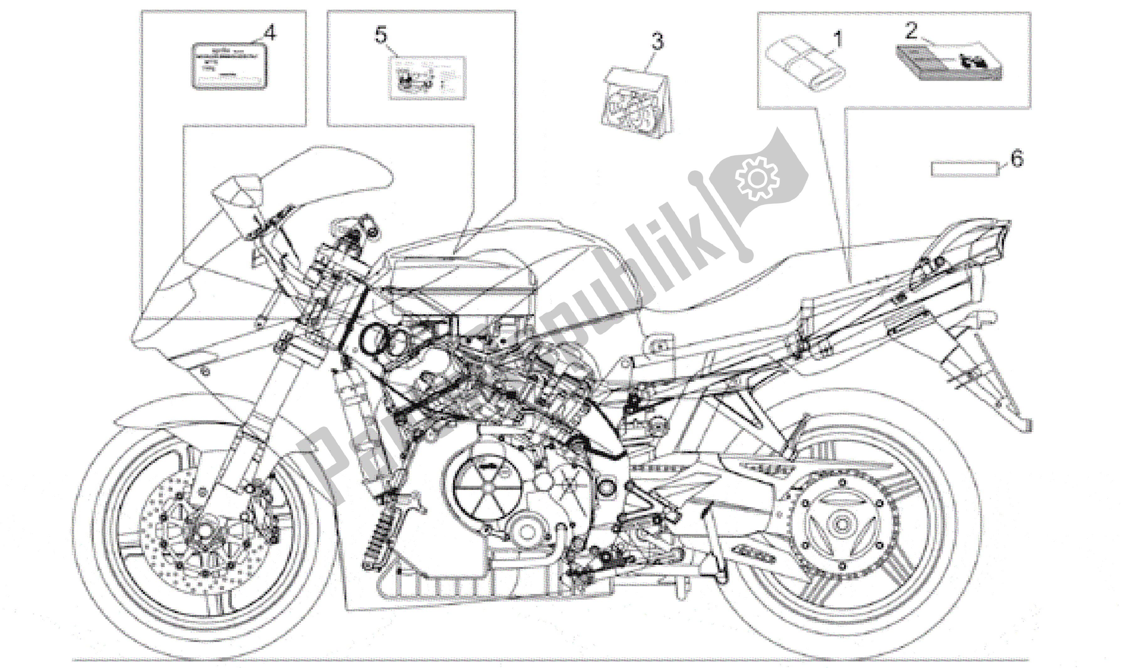 Wszystkie części do Zestaw Tabliczek-kalkomanii-op. Podr? Czniki Aprilia RST 1000 2001