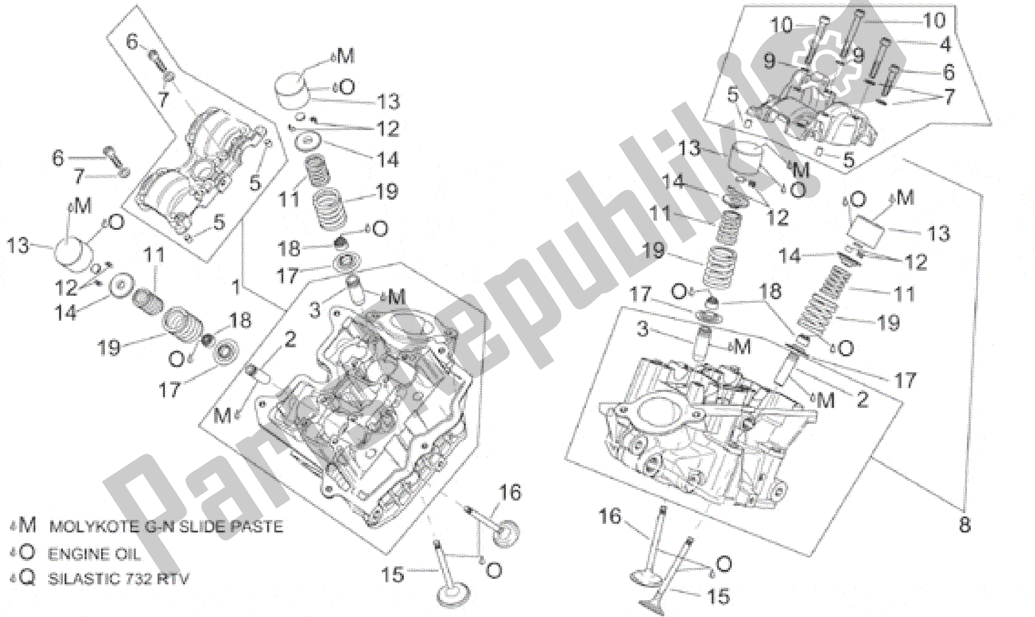 Toutes les pièces pour le Culasse Et Soupapes du Aprilia RST 1000 2001