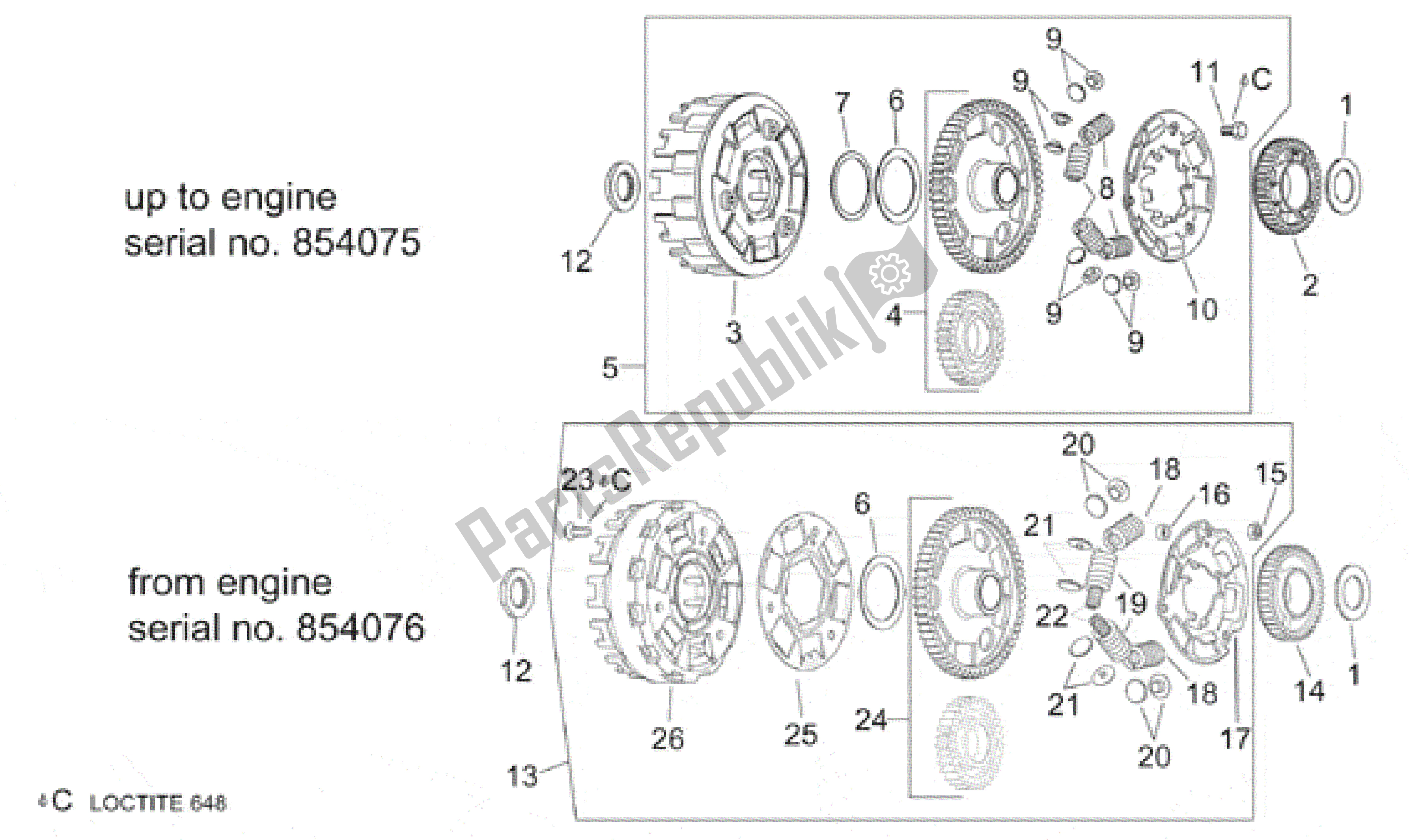 Toutes les pièces pour le Embrayage Ii du Aprilia RST 1000 2001