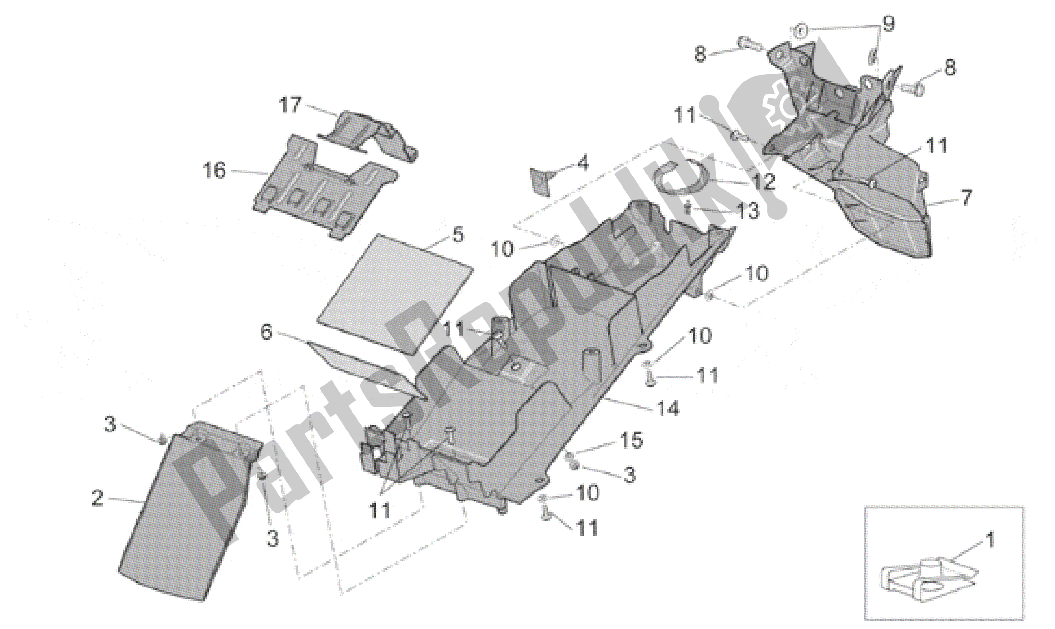 All parts for the Undersaddle of the Aprilia Caponord 1000 2001