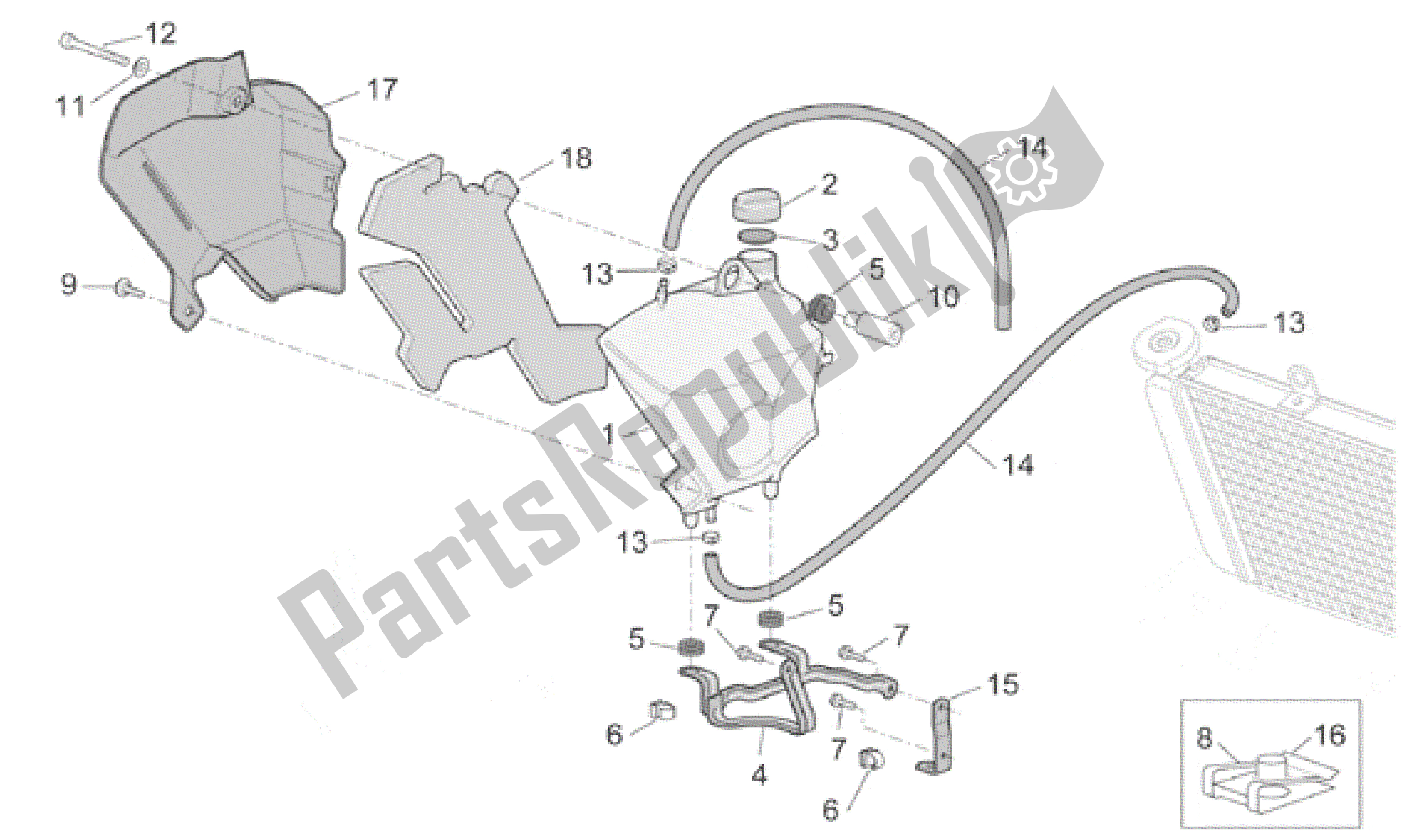 Tutte le parti per il Vaso Di Espansione del Aprilia Caponord 1000 2001