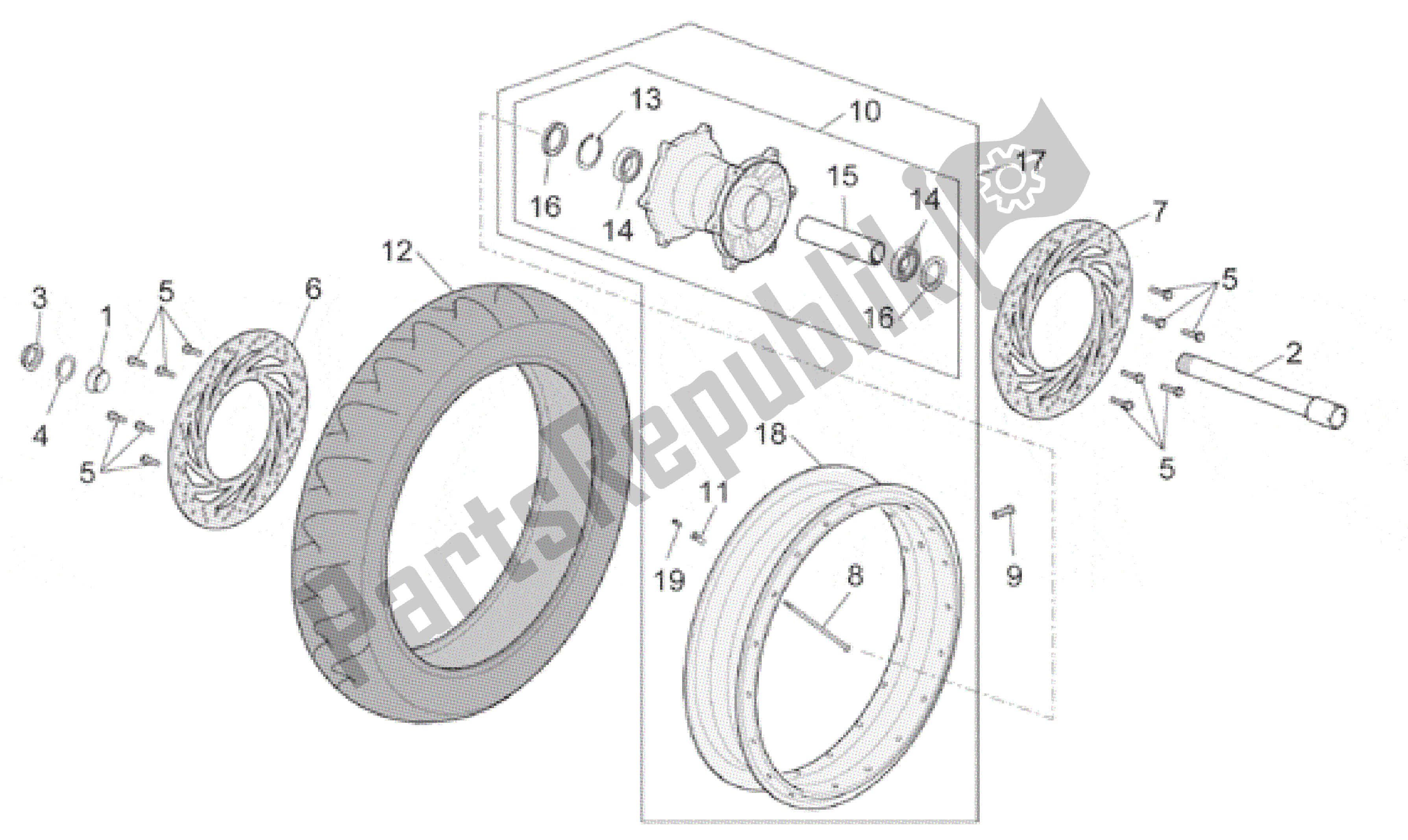 Toutes les pièces pour le Roue Avant du Aprilia Caponord 1000 2001