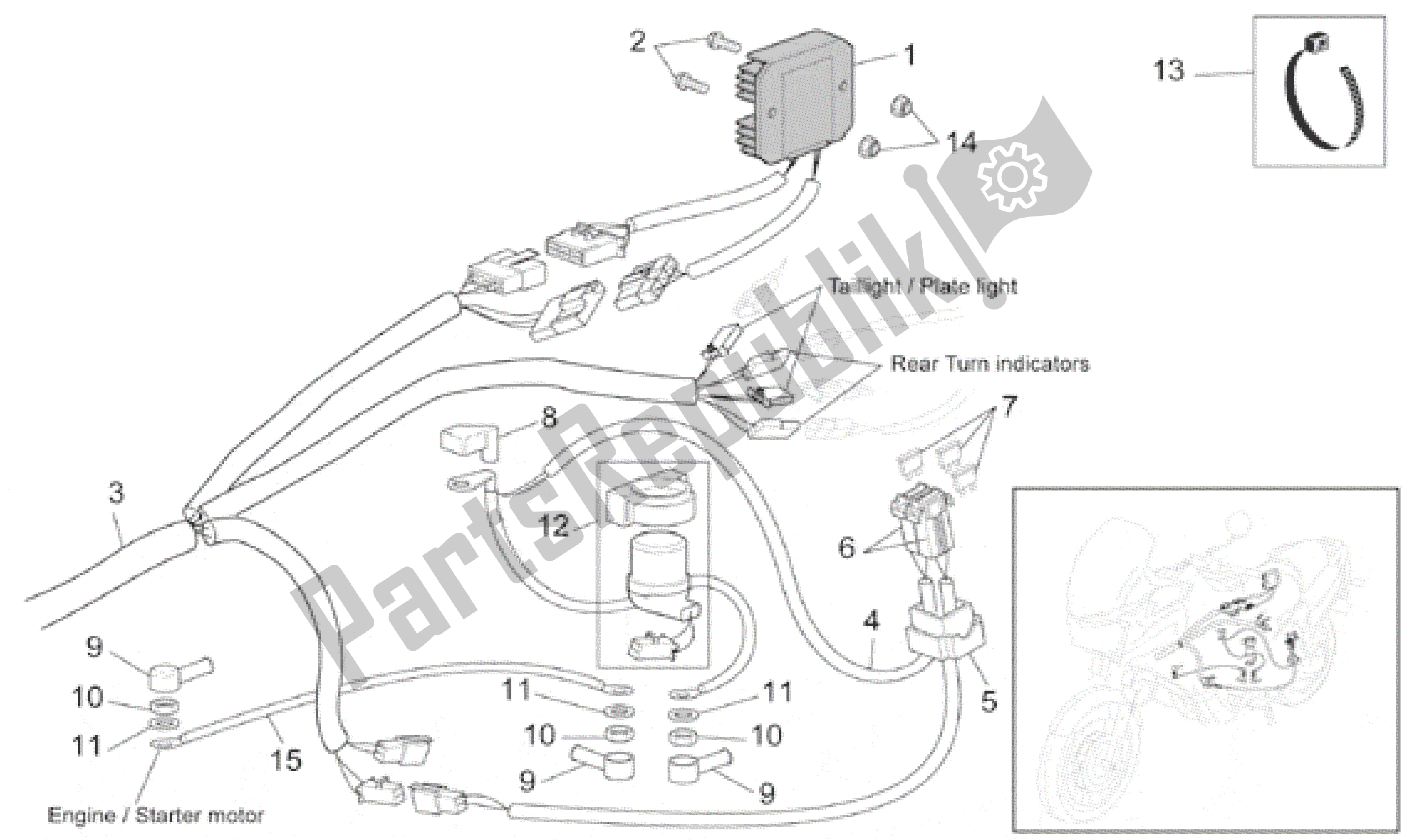 Alle Teile für das Elektrisches System Ii des Aprilia Caponord 1000 2001