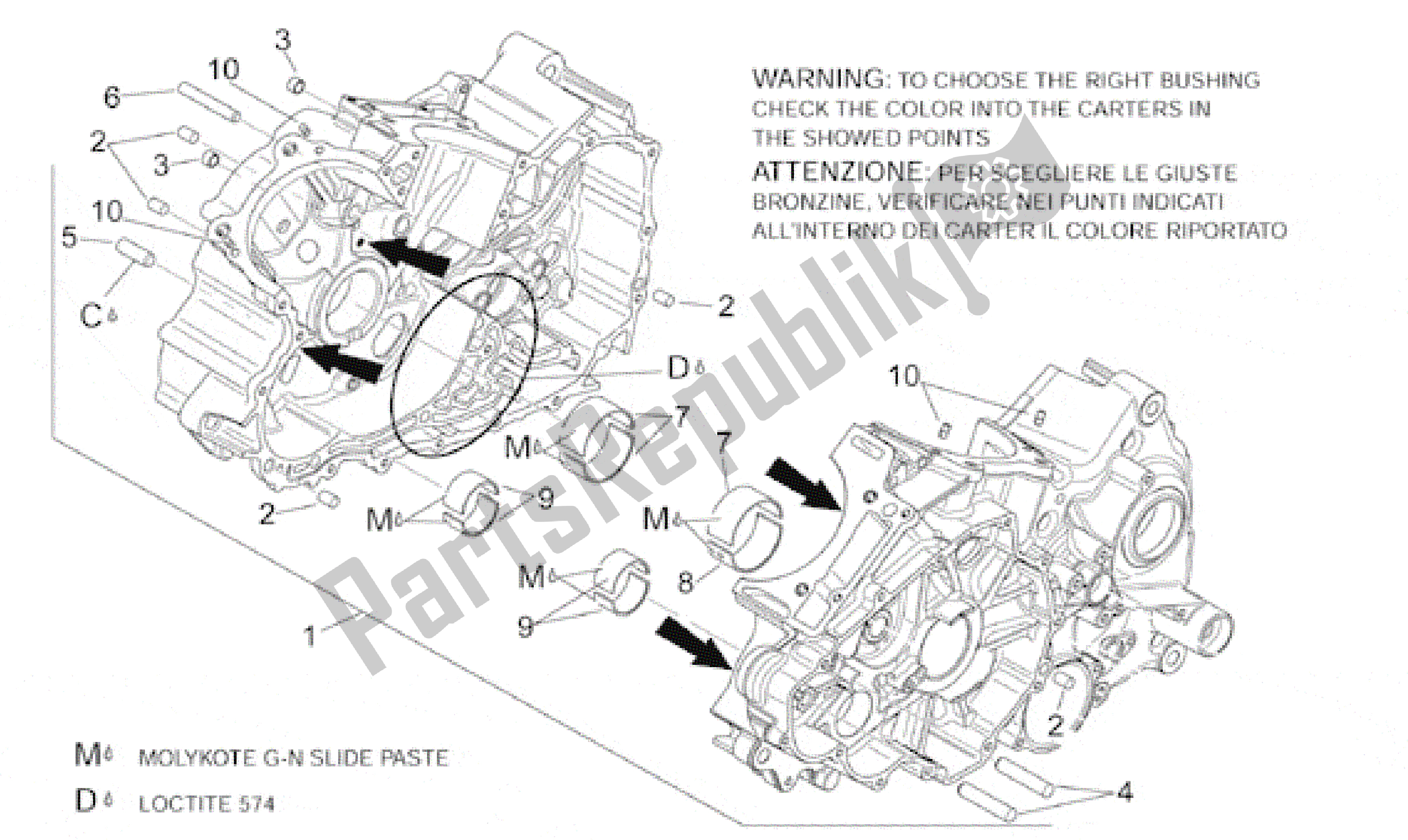 Toutes les pièces pour le Carters I du Aprilia Caponord 1000 2001