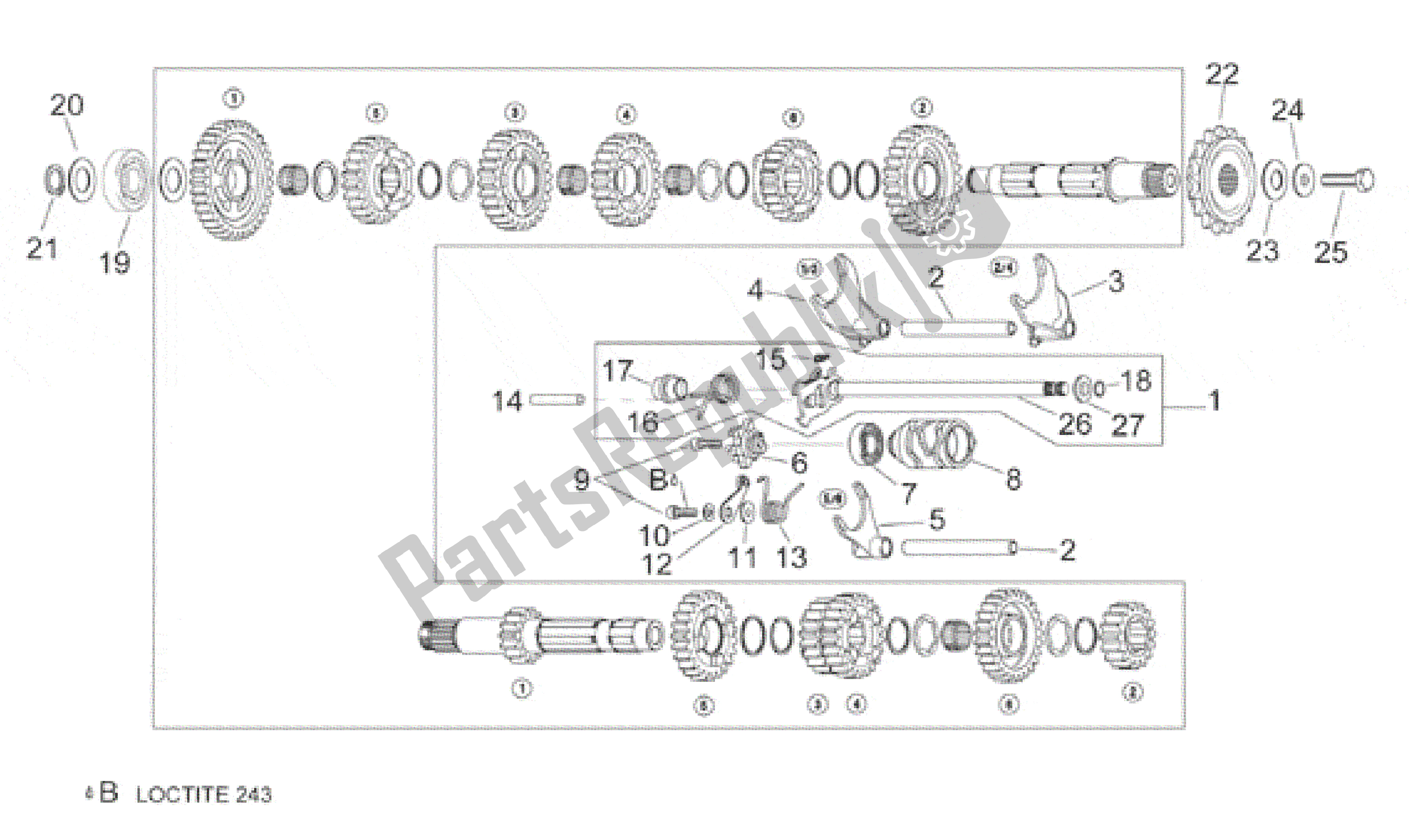 Todas las partes para Selector De Caja De Cambios de Aprilia Caponord 1000 2001