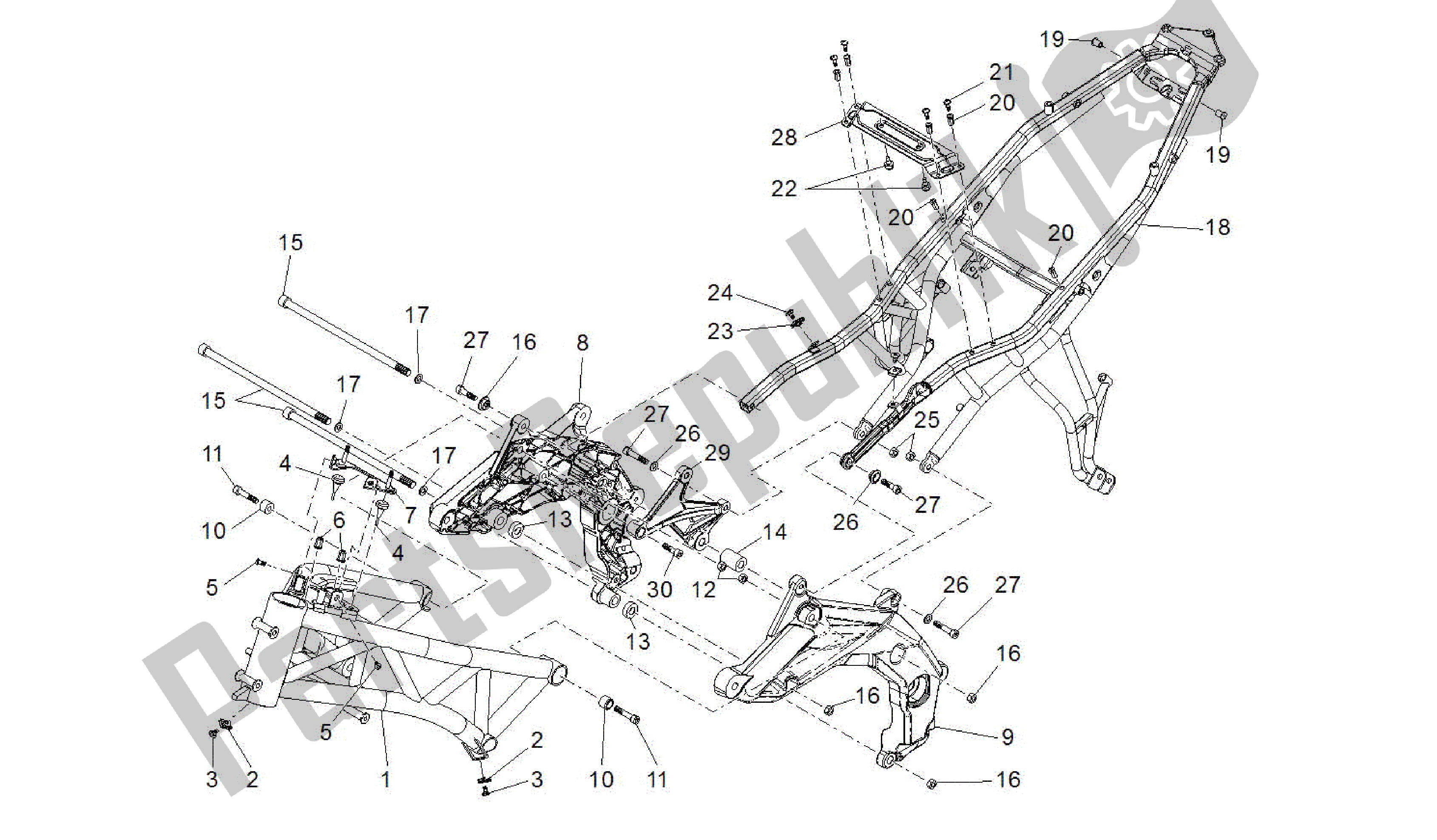 Toutes les pièces pour le Cadre du Aprilia Caponord 1200 2013 - 2015