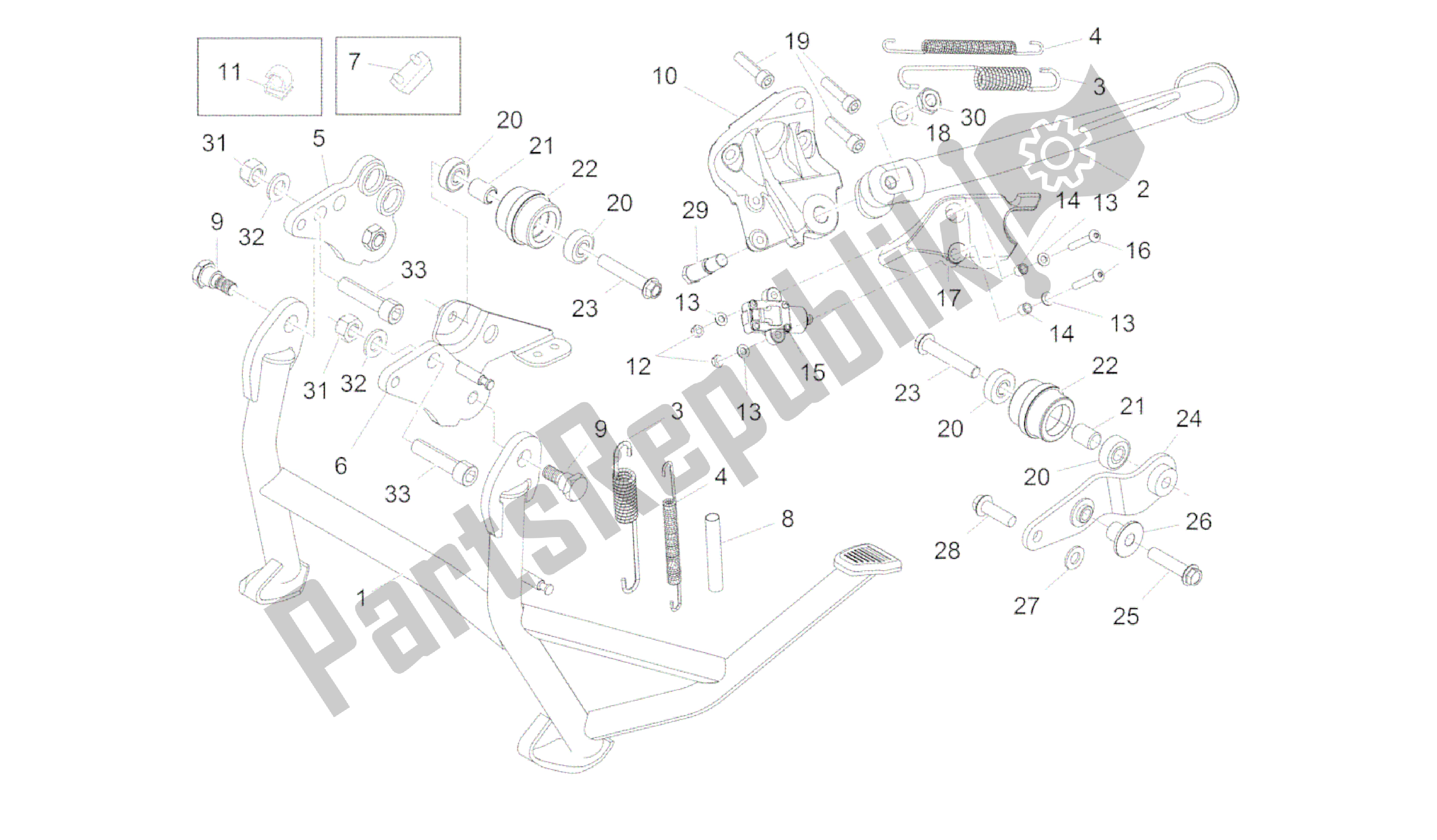 Todas las partes para Soporte Central de Aprilia Caponord 1200 2013 - 2015