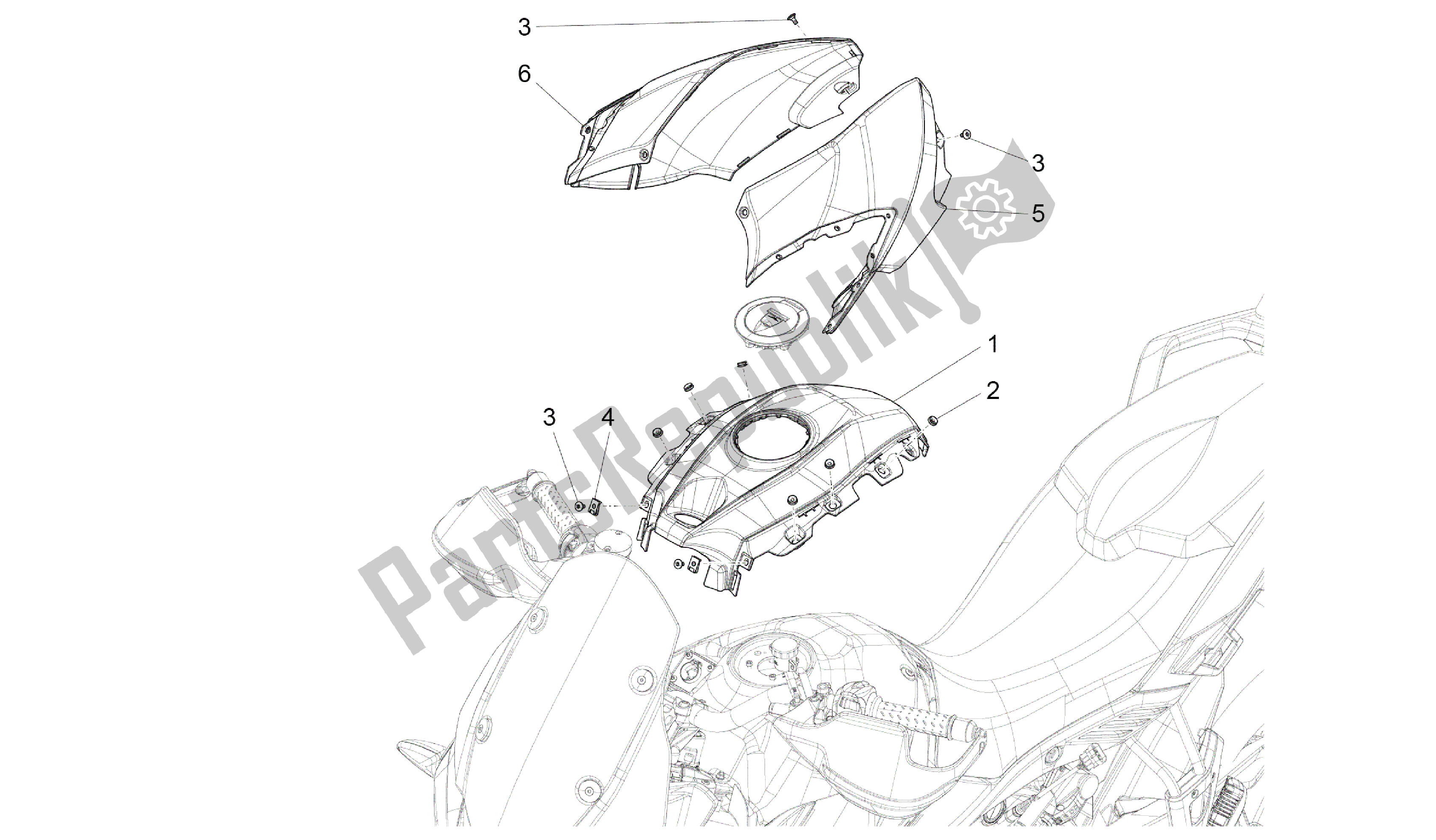 Todas as partes de Tampa Do Tanque do Aprilia Caponord 1200 2013 - 2015