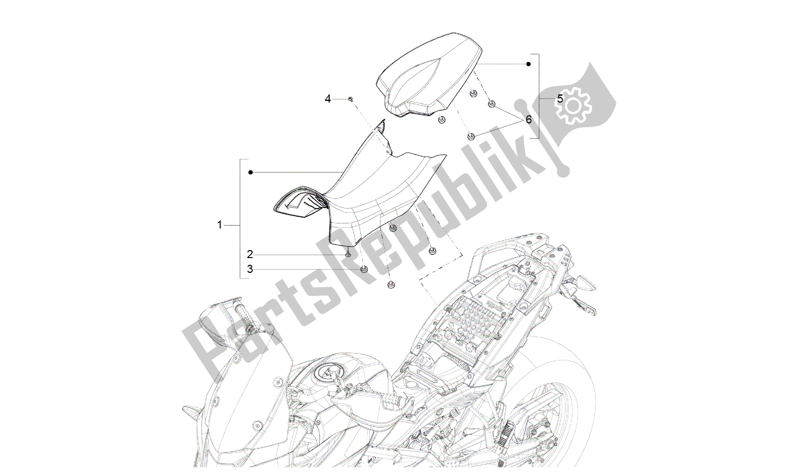 Alle Teile für das Sattel des Aprilia Caponord 1200 2013 - 2015