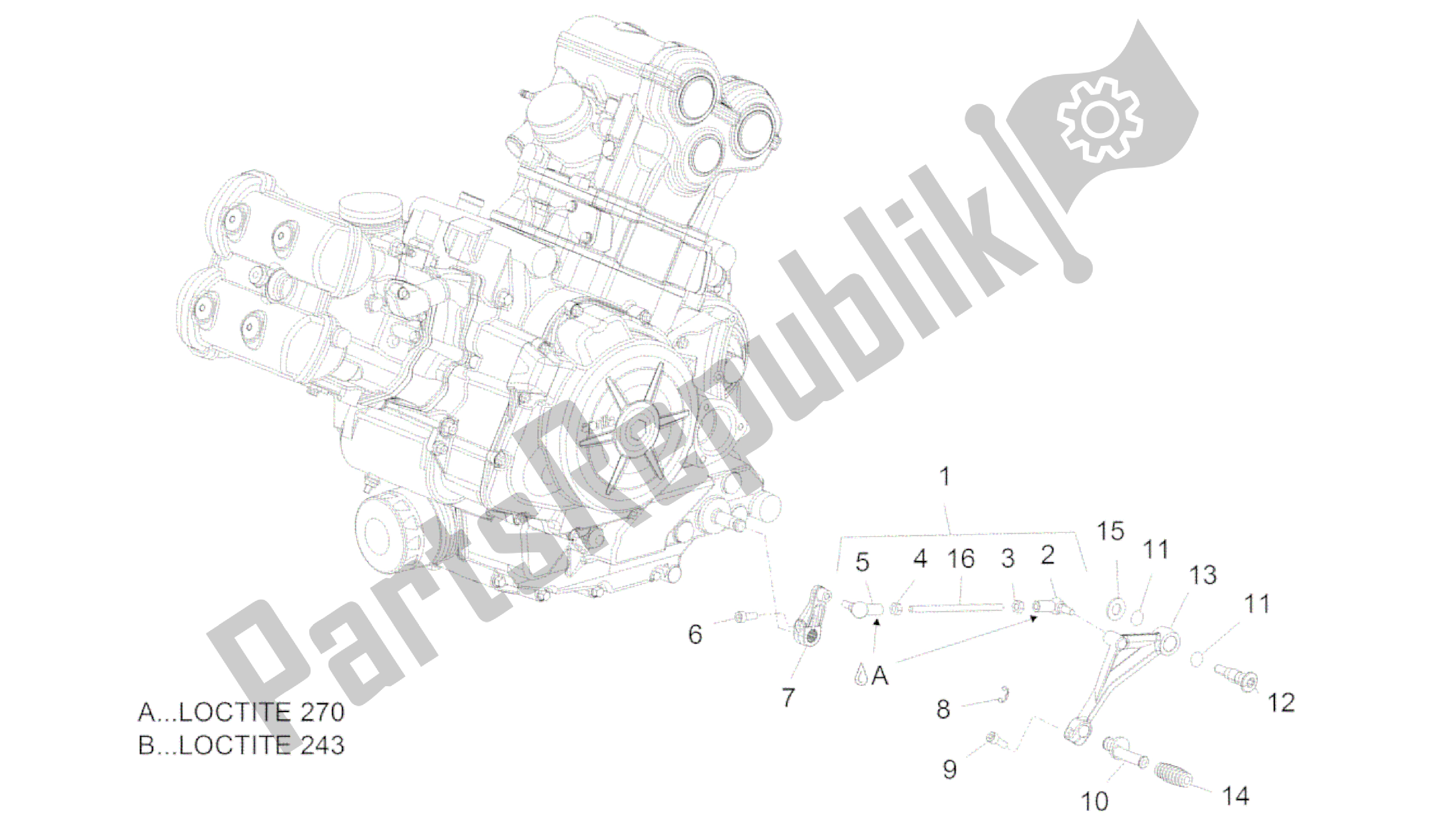 Todas las partes para Palanca De Cambios de Aprilia Caponord 1200 2013 - 2015