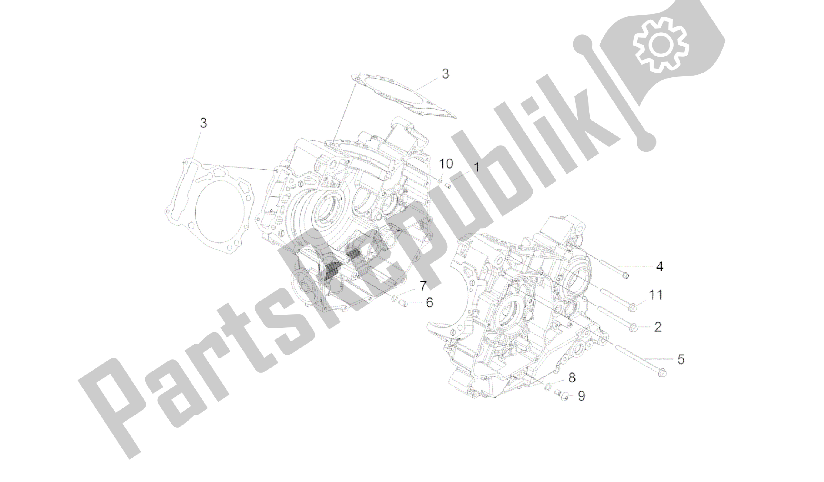 Alle Teile für das Kurbelgehäuse I des Aprilia Caponord 1200 2013 - 2015