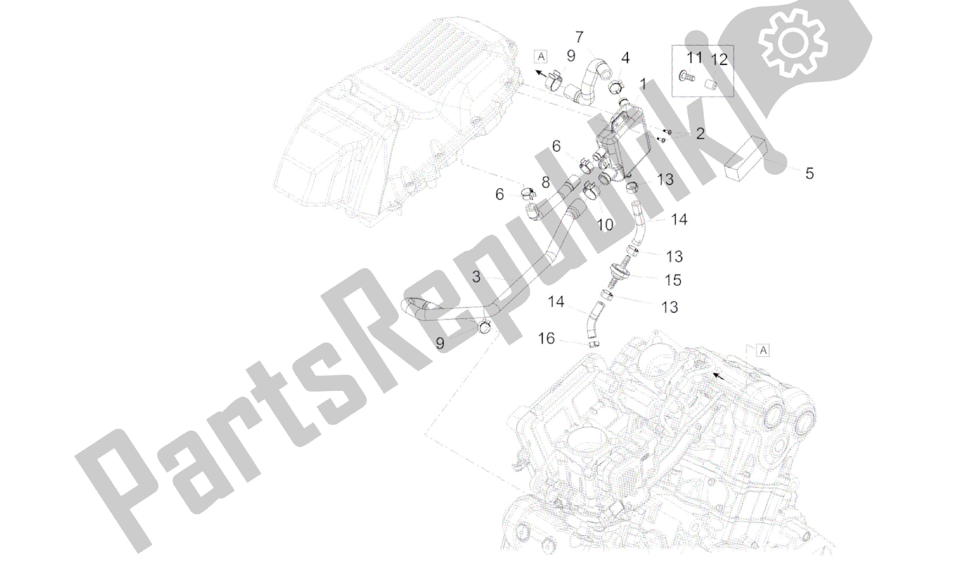 All parts for the Blow-by System of the Aprilia Caponord 1200 2013 - 2015