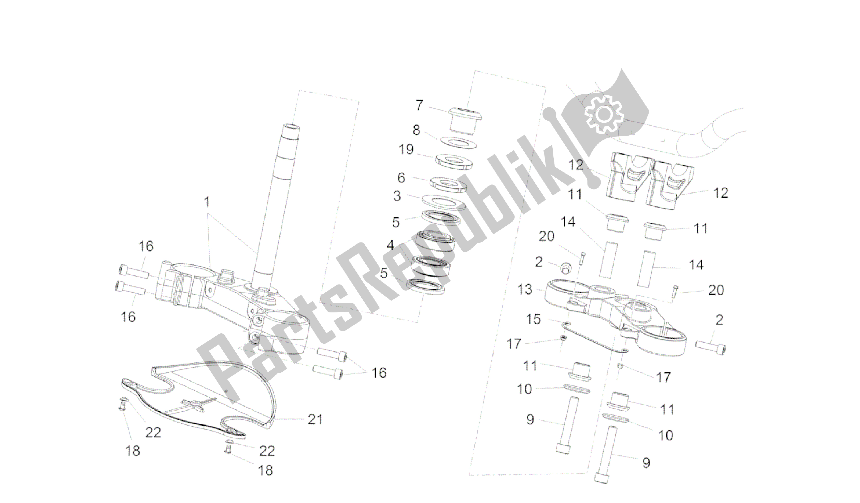 Tutte le parti per il Timone del Aprilia Caponord 1200 2013 - 2015