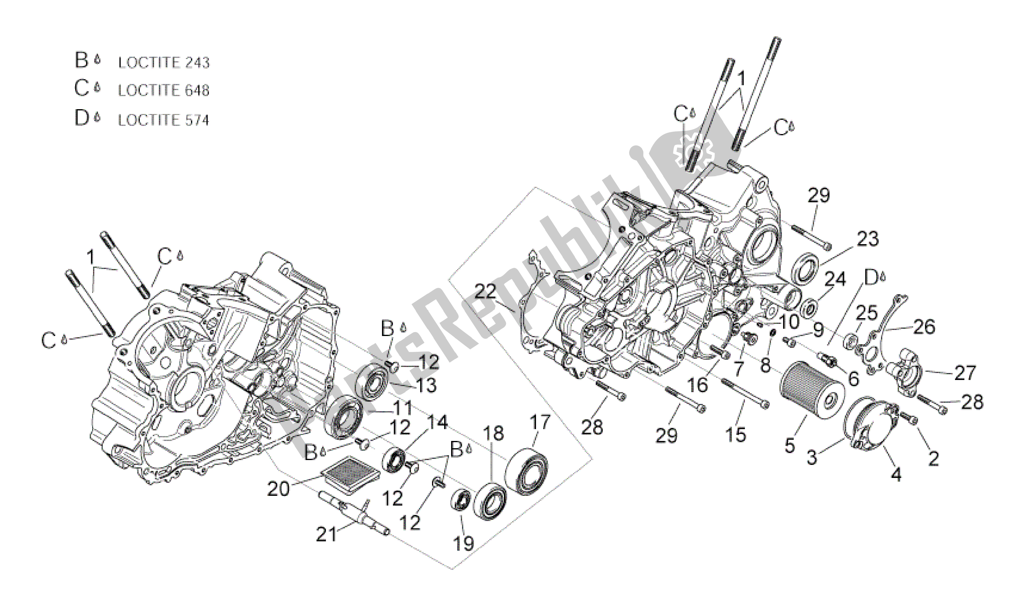 Toutes les pièces pour le Carters Ii du Aprilia RSV Tuono R 3952 1000 2002 - 2003