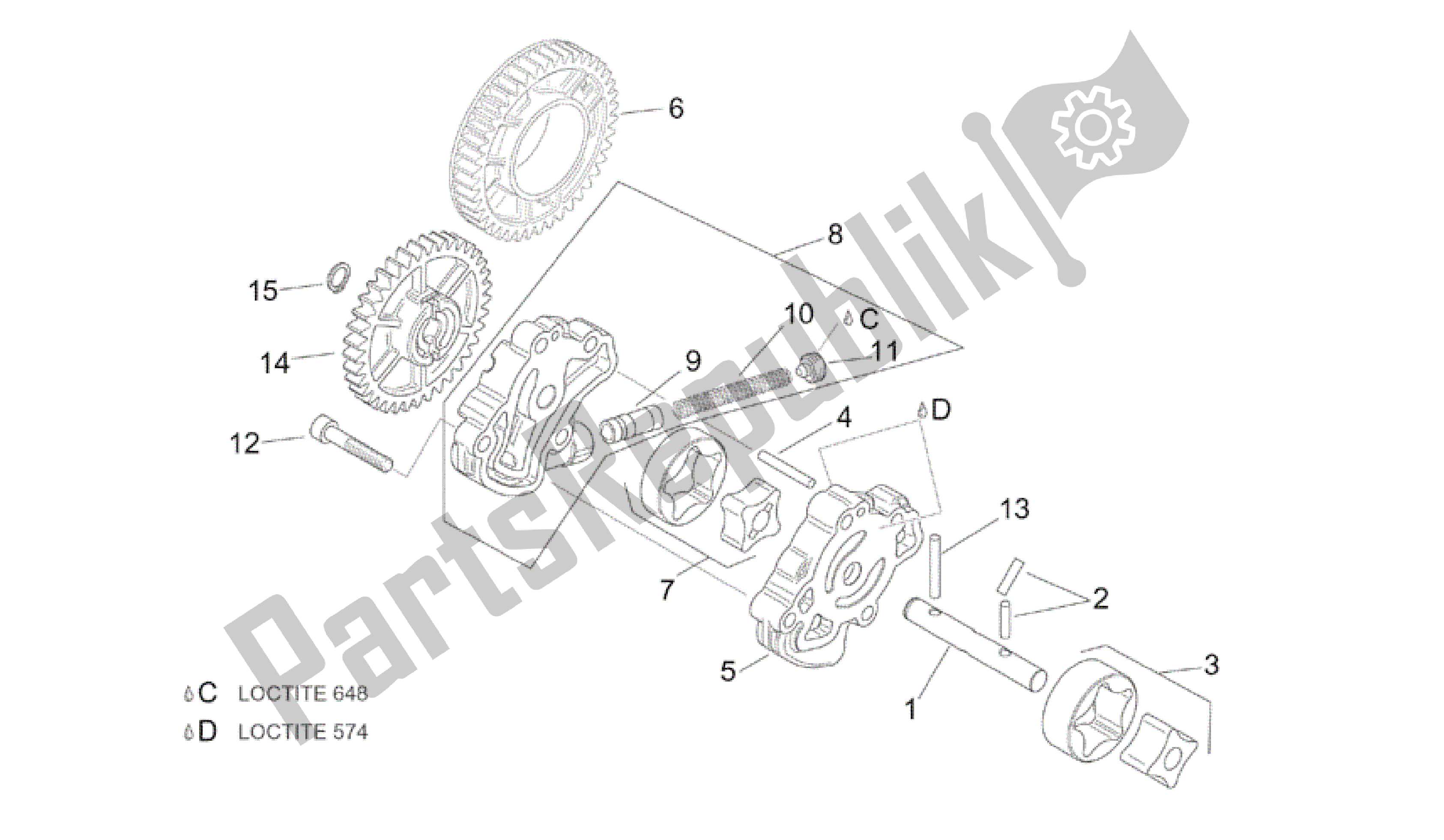 Todas las partes para Bomba De Aceite de Aprilia RSV Tuono R 3952 1000 2002 - 2003