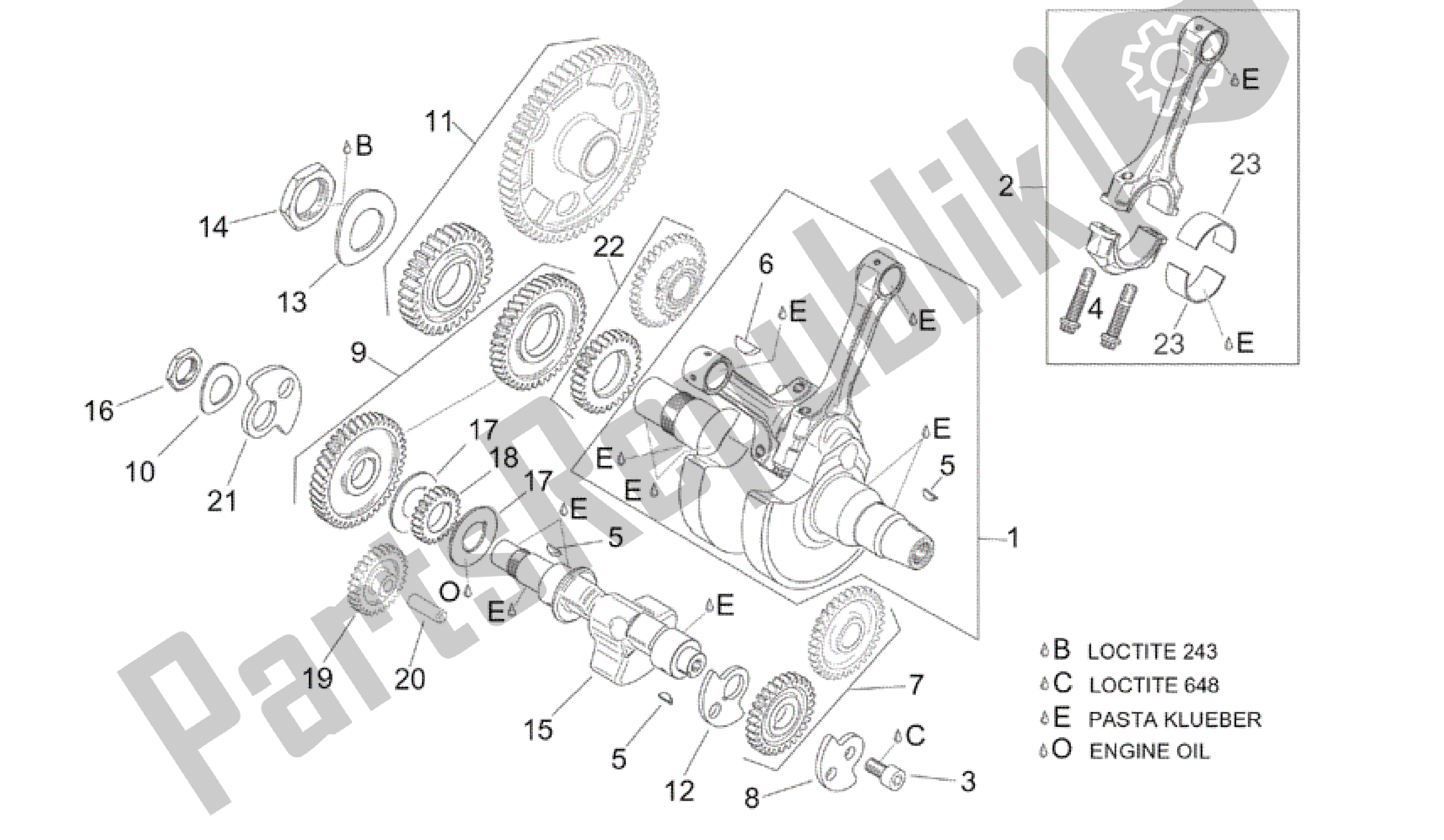 Alle Teile für das Kurbelwelle I des Aprilia RSV Tuono R 3952 1000 2002 - 2003