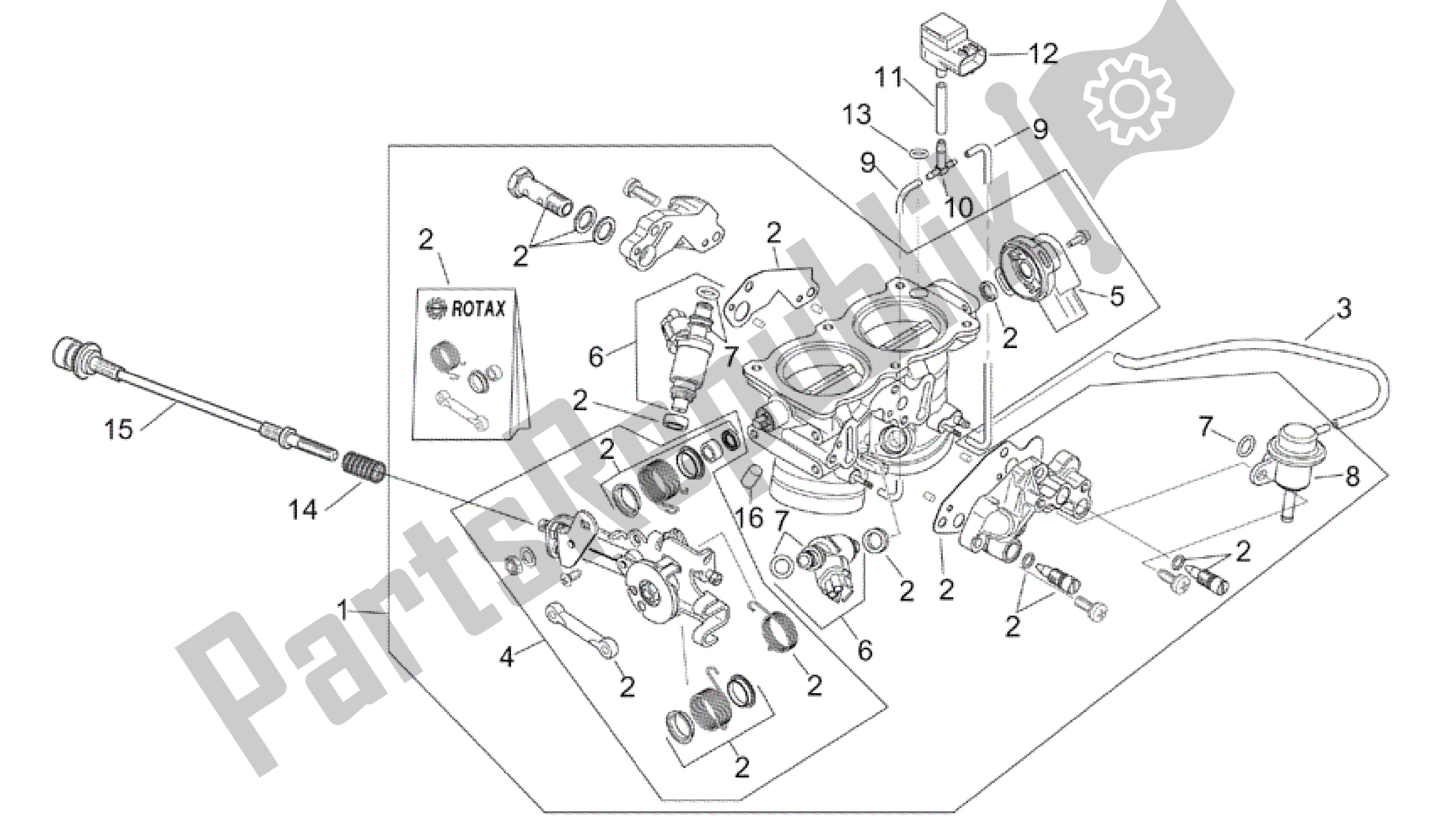 Todas las partes para Cuerpo Del Acelerador de Aprilia RSV Tuono R 3952 1000 2002 - 2003