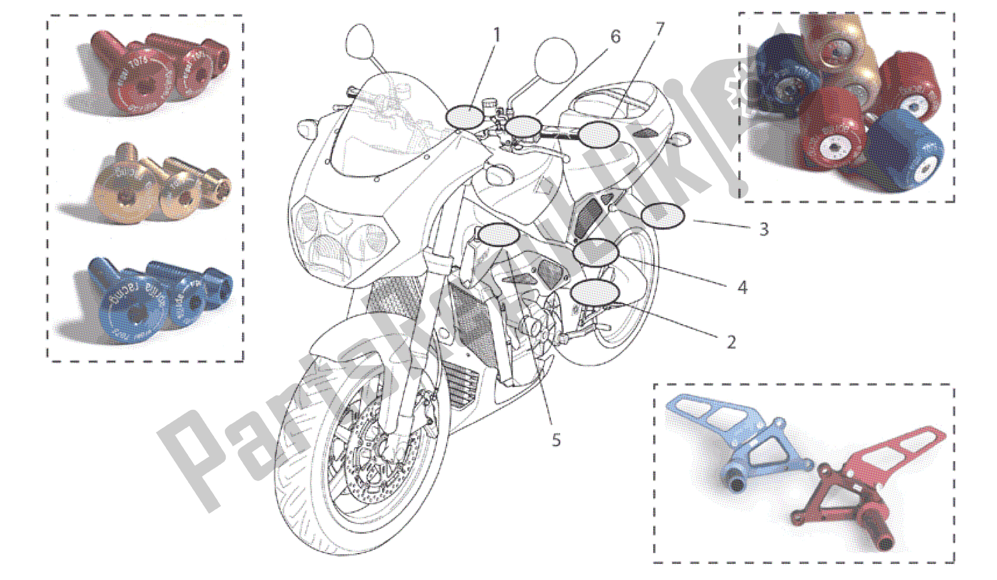 Tutte le parti per il Acc. - Componenti Ciclistici Ii del Aprilia RSV Tuono R 3952 1000 2002 - 2003