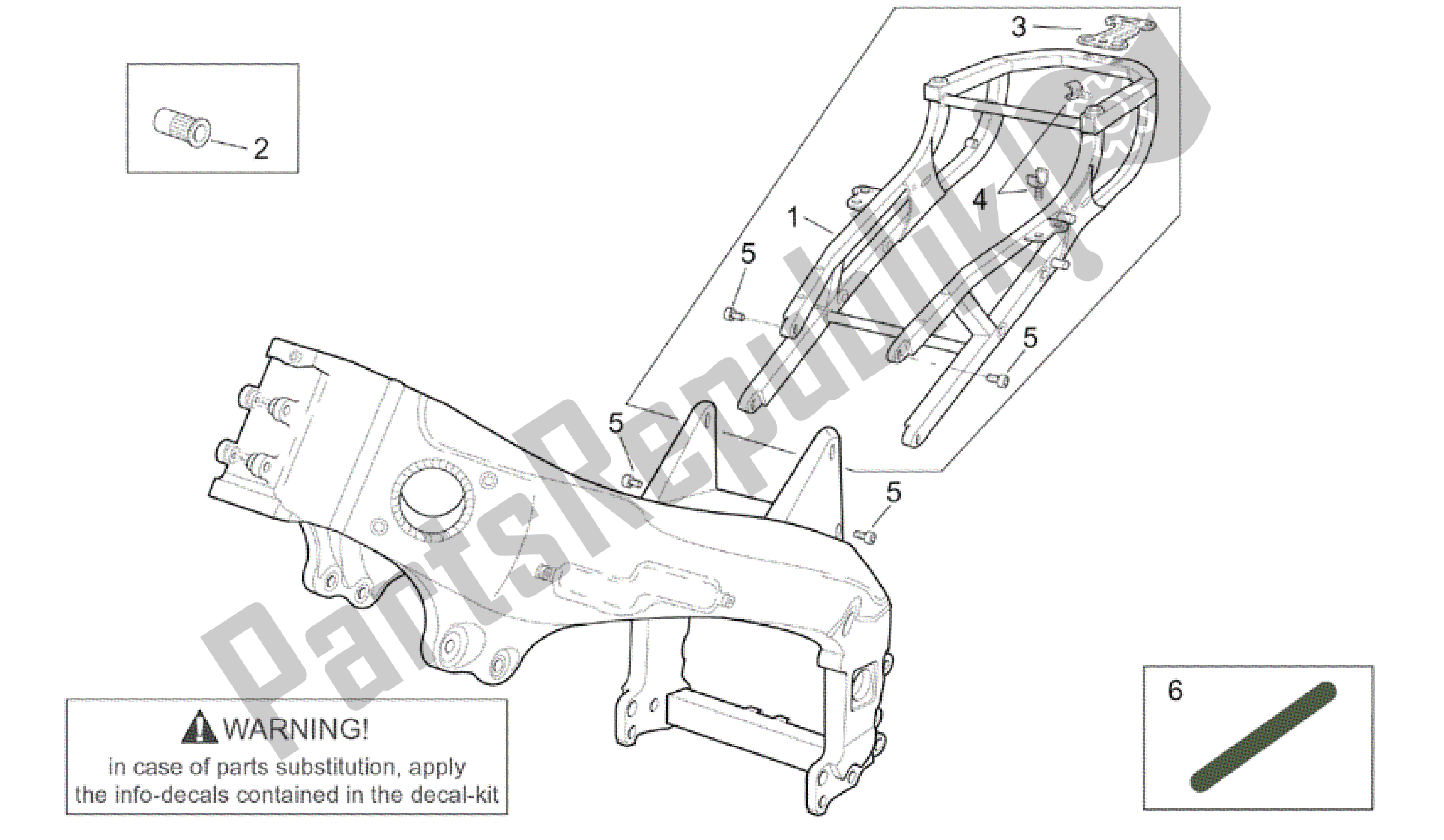 All parts for the Frame I of the Aprilia RSV Tuono R 3952 1000 2002 - 2003