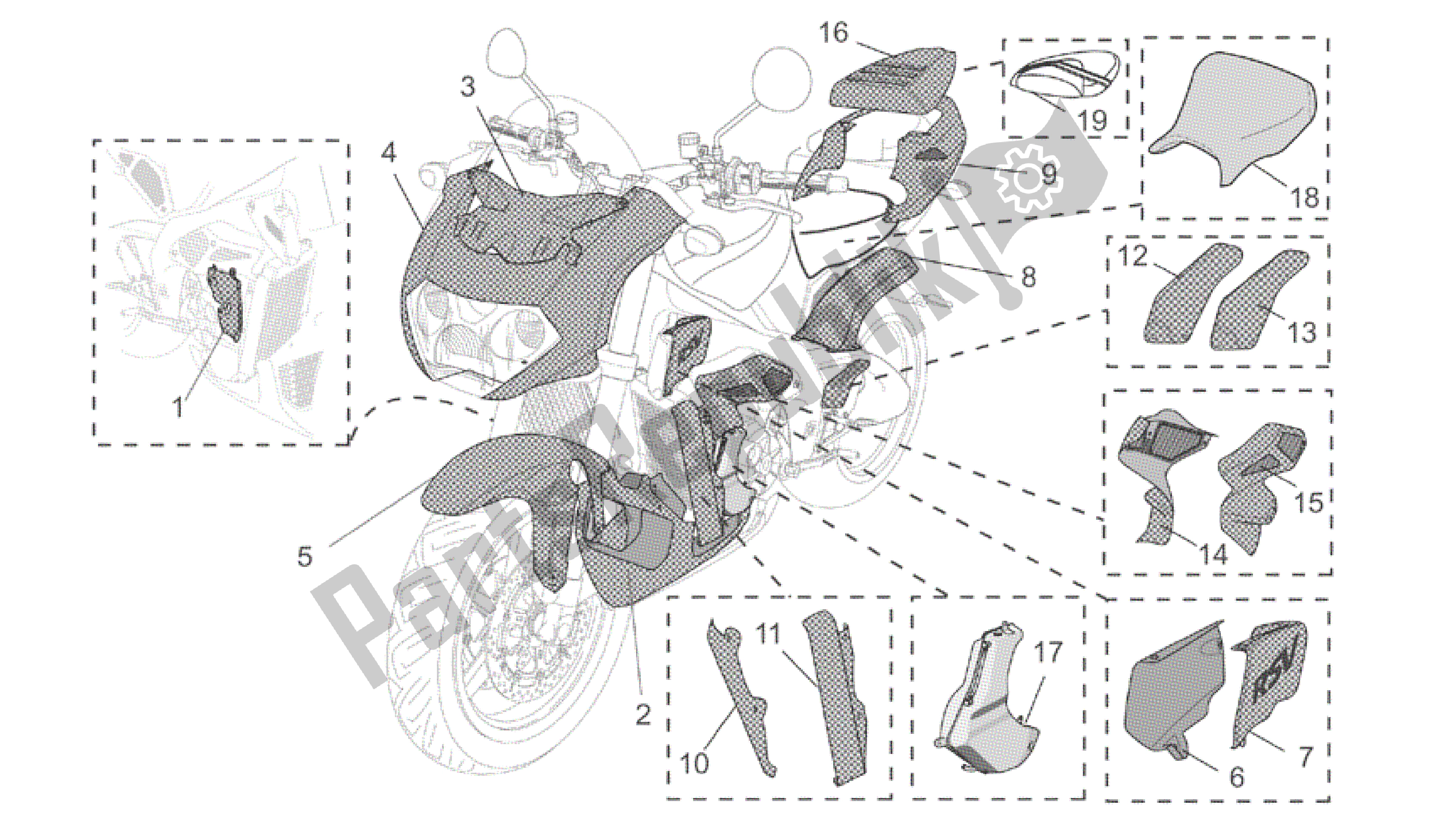 Toutes les pièces pour le Acc. - Parties Spéciales Du Corps du Aprilia RSV Tuono R 3952 1000 2002 - 2003