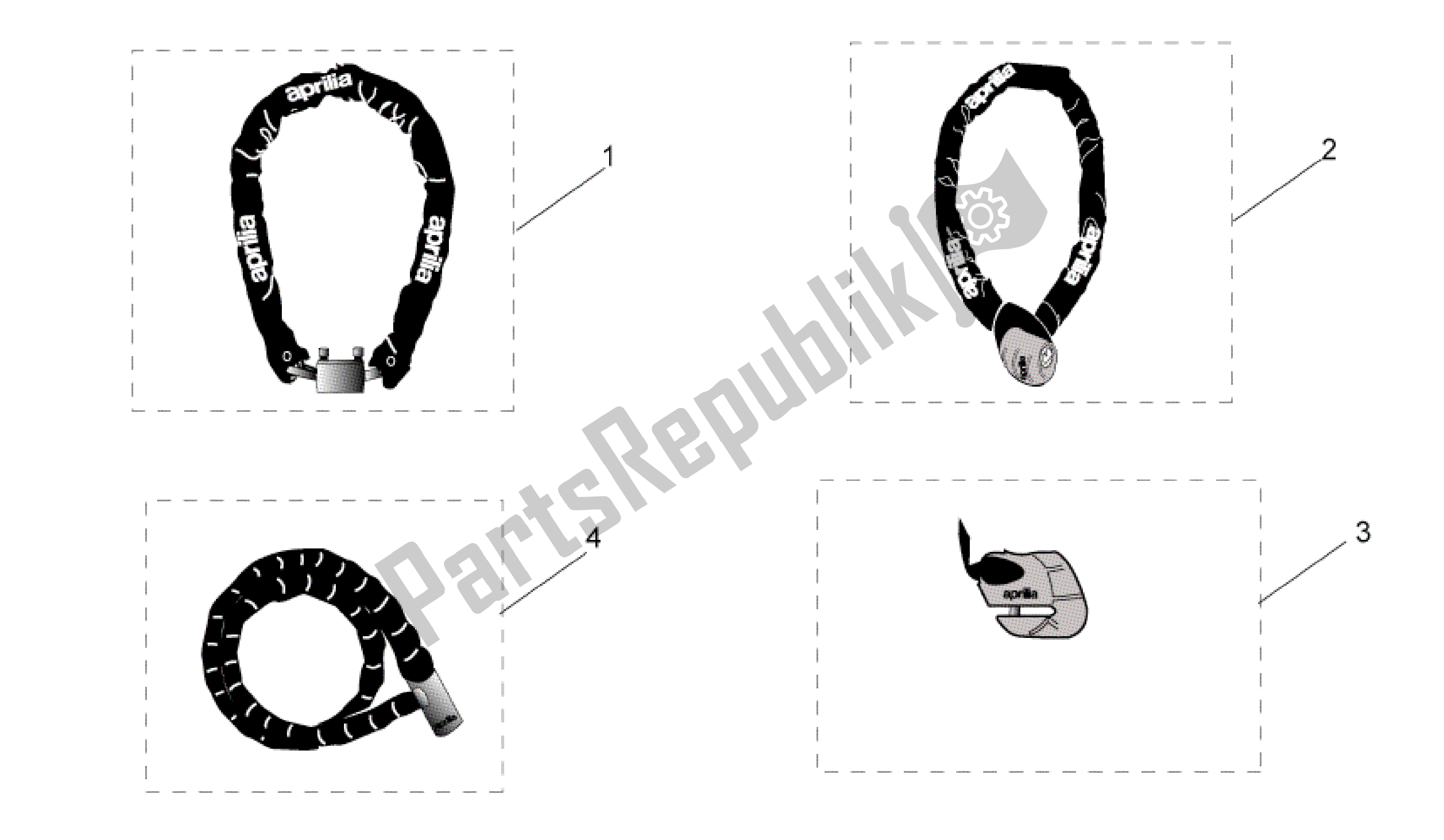 Alle Teile für das Gem. - Mechanik Diebstahlsicherung des Aprilia RSV Tuono R 3952 1000 2002 - 2003