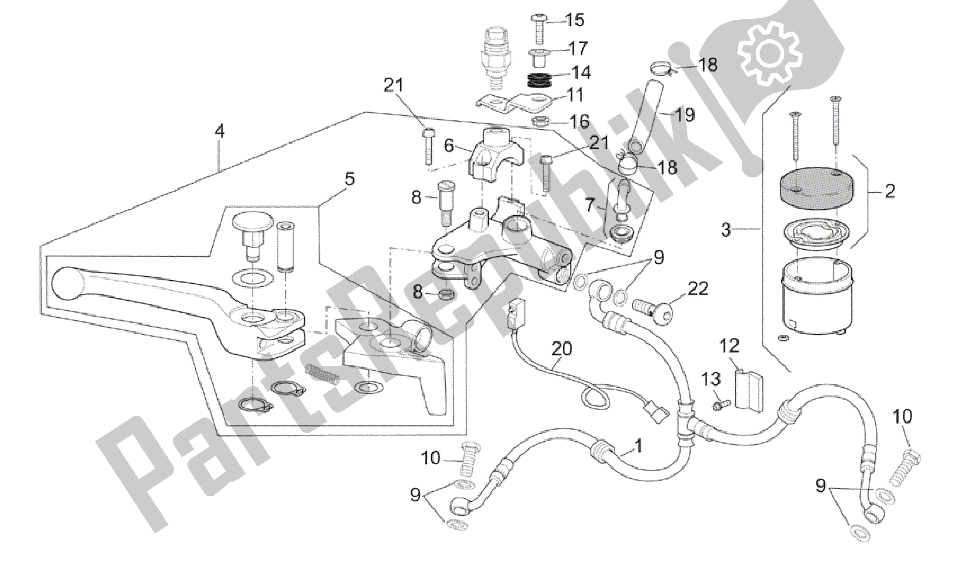 Tutte le parti per il Pompa Freno Anteriore del Aprilia RSV Tuono R 3952 1000 2002 - 2003