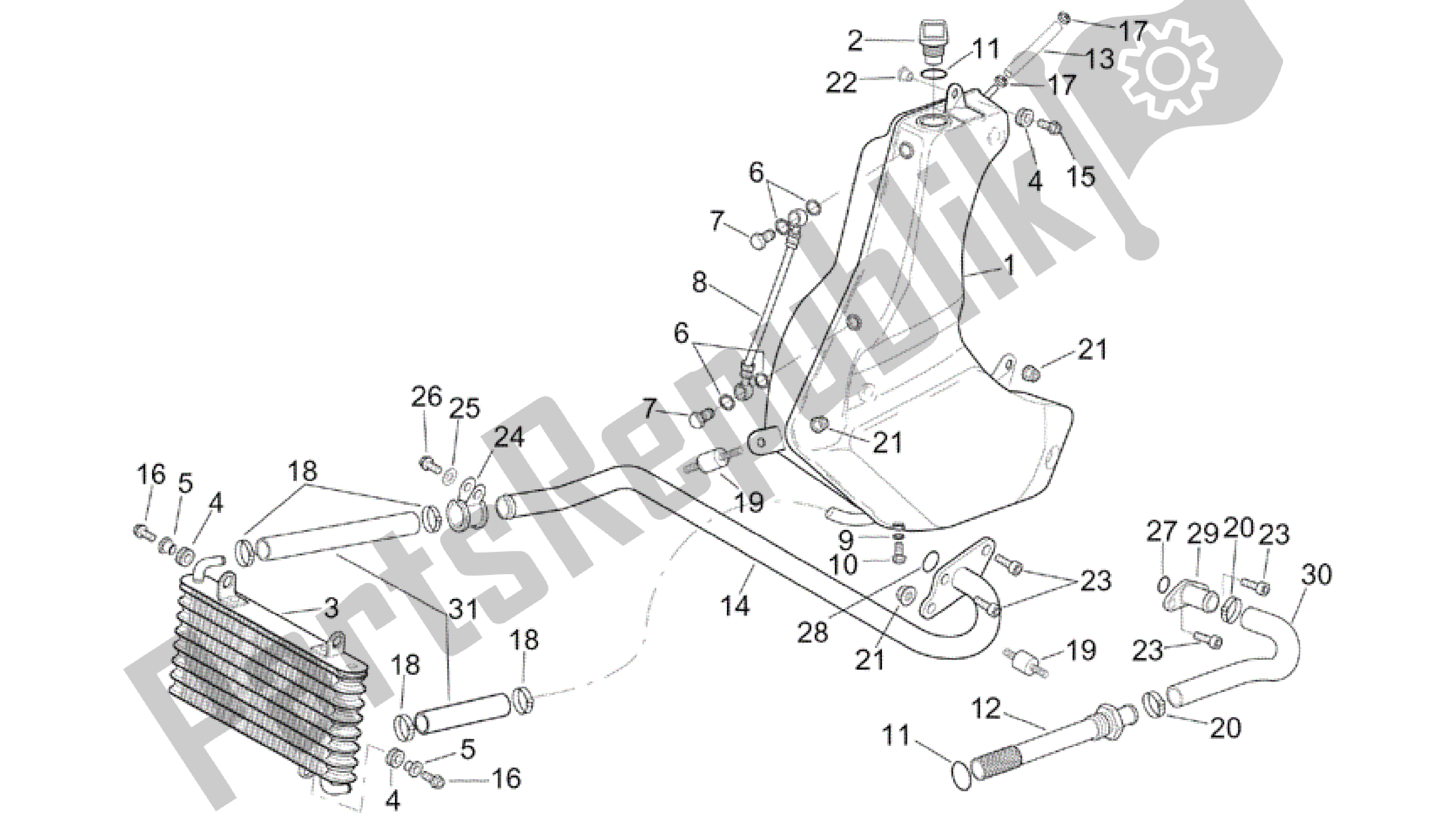 Alle Teile für das Öltank des Aprilia RSV Tuono R 3952 1000 2002 - 2003