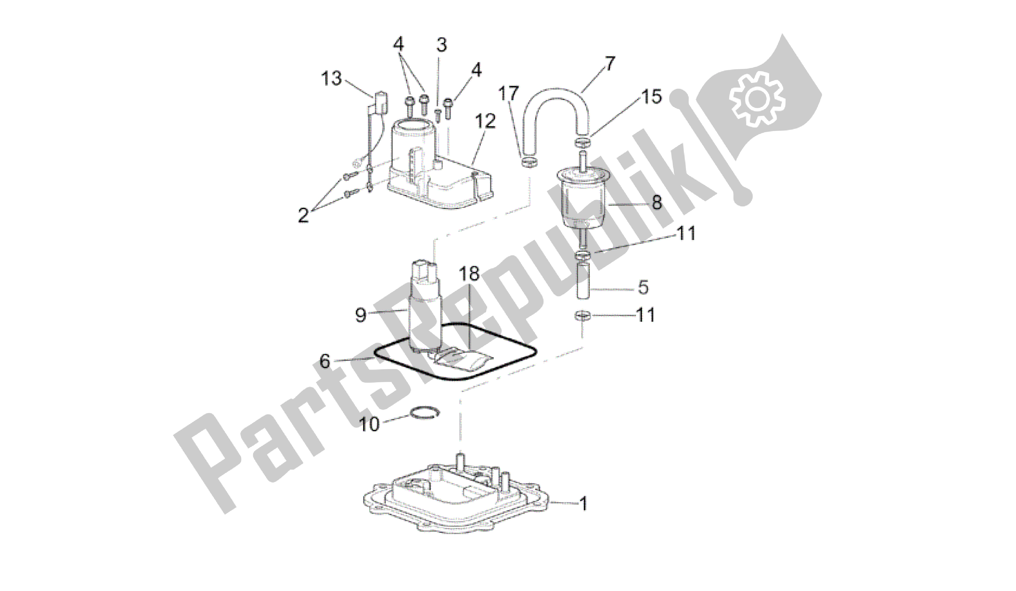 All parts for the Fuel Pump I of the Aprilia RSV Tuono R 3952 1000 2002 - 2003