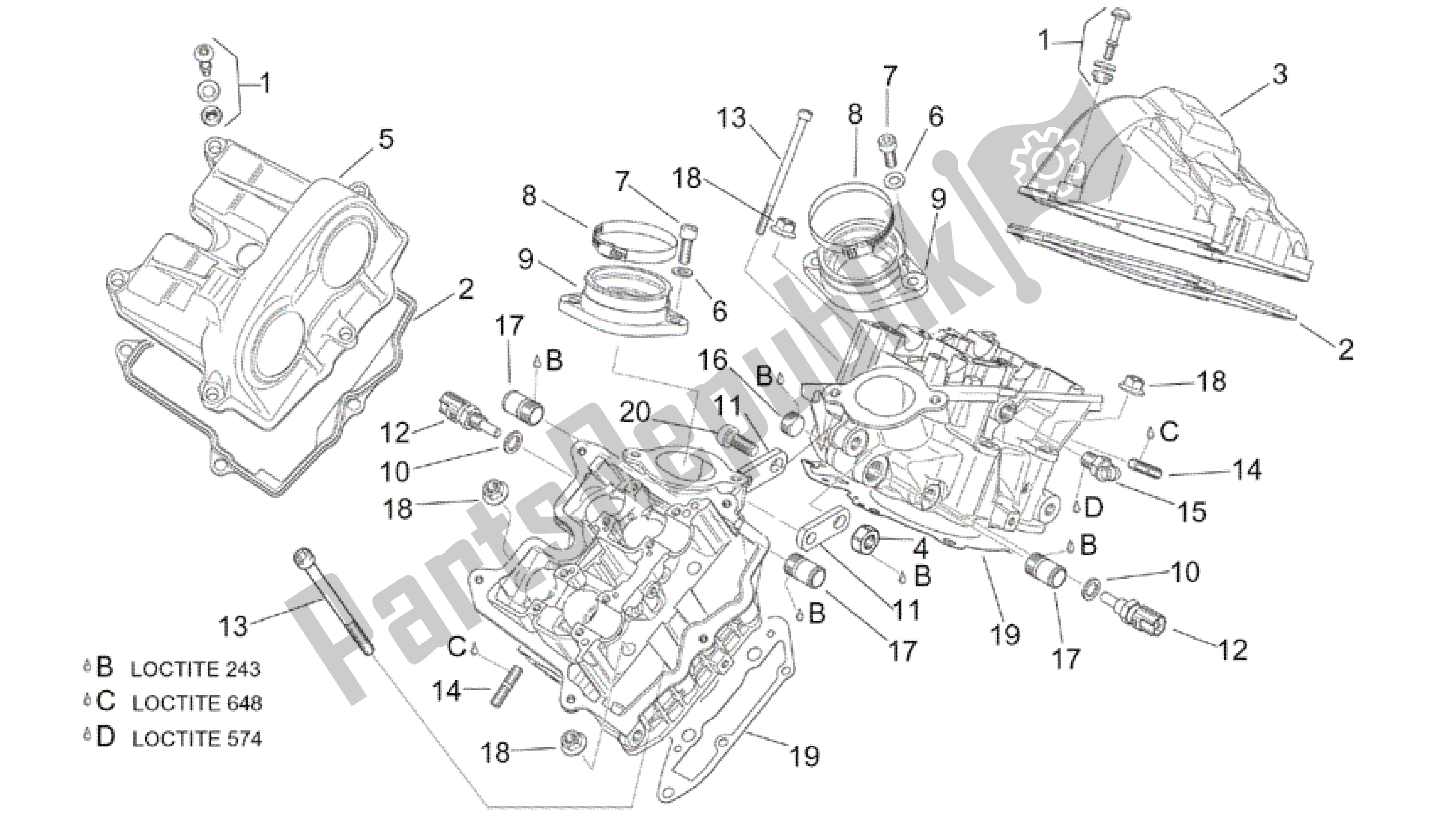 Todas las partes para Cubierta De Válvulas de Aprilia RSV Tuono R Factory 1000 2004 - 2005