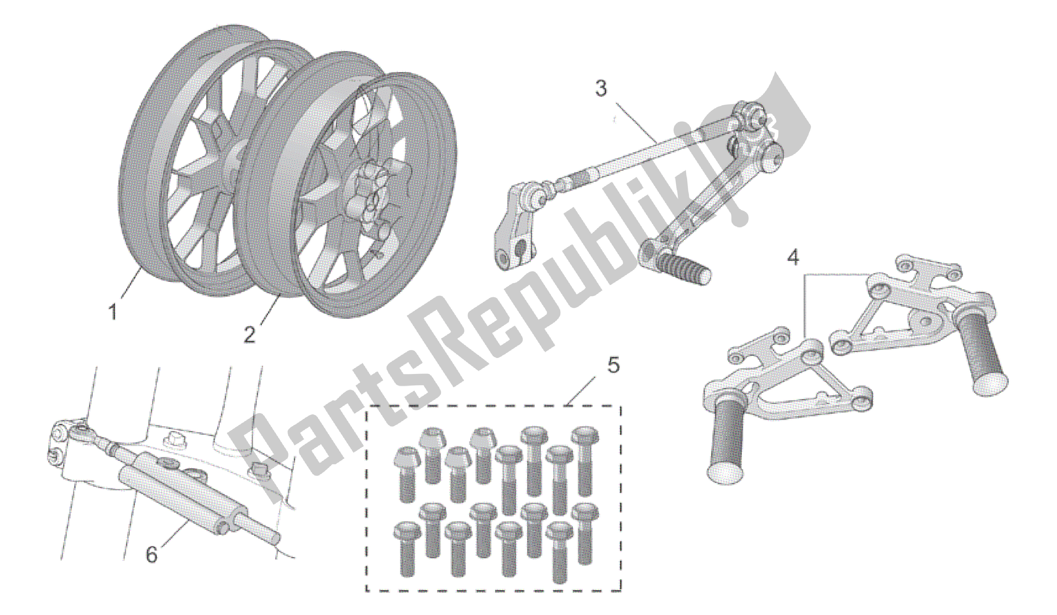 All parts for the Acc. - Cyclistic Components of the Aprilia RSV Tuono R Factory 1000 2004 - 2005