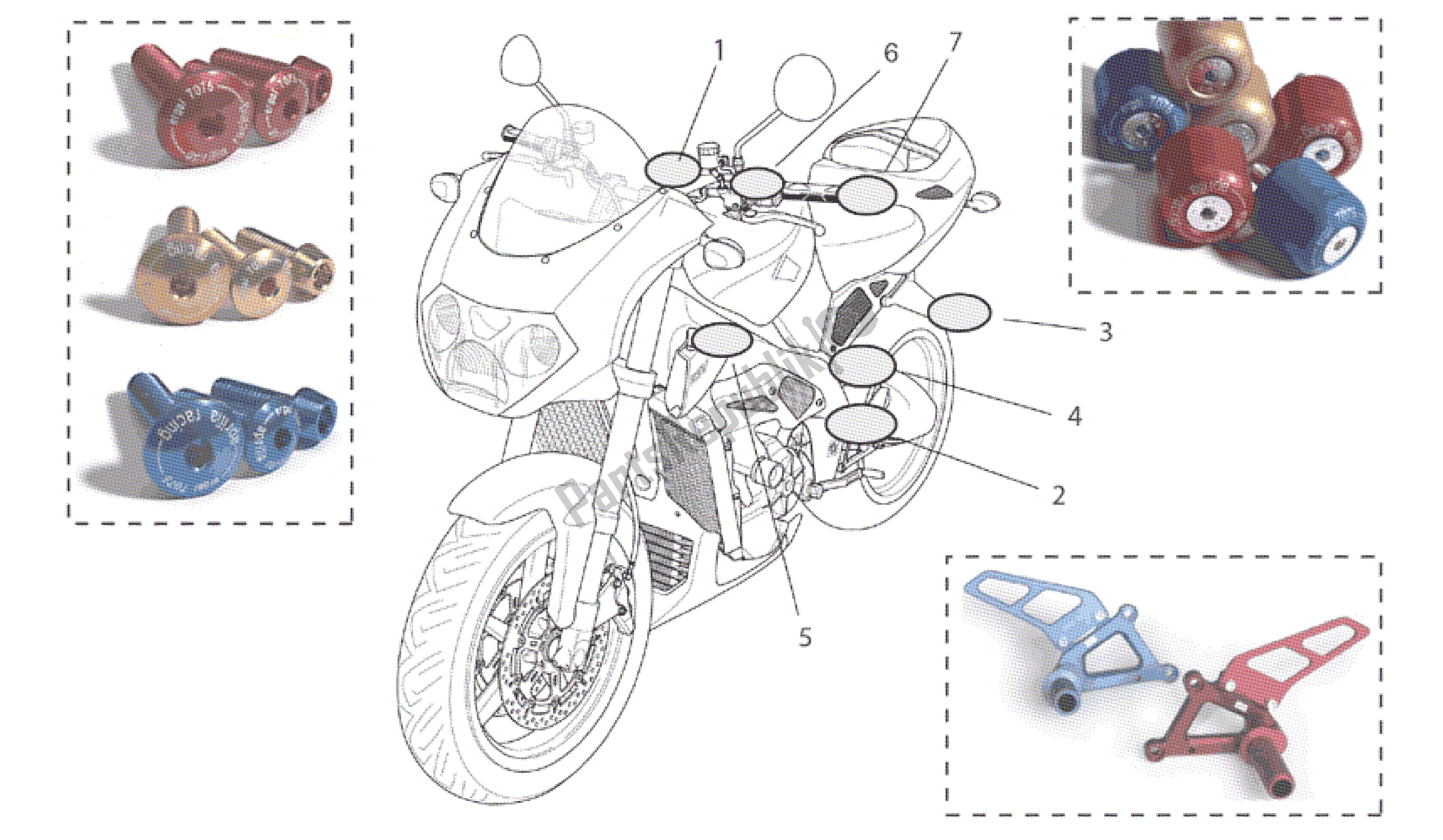 Tutte le parti per il Acc. - Componenti Ciclistici Ii del Aprilia RSV Tuono R Factory 1000 2004 - 2005