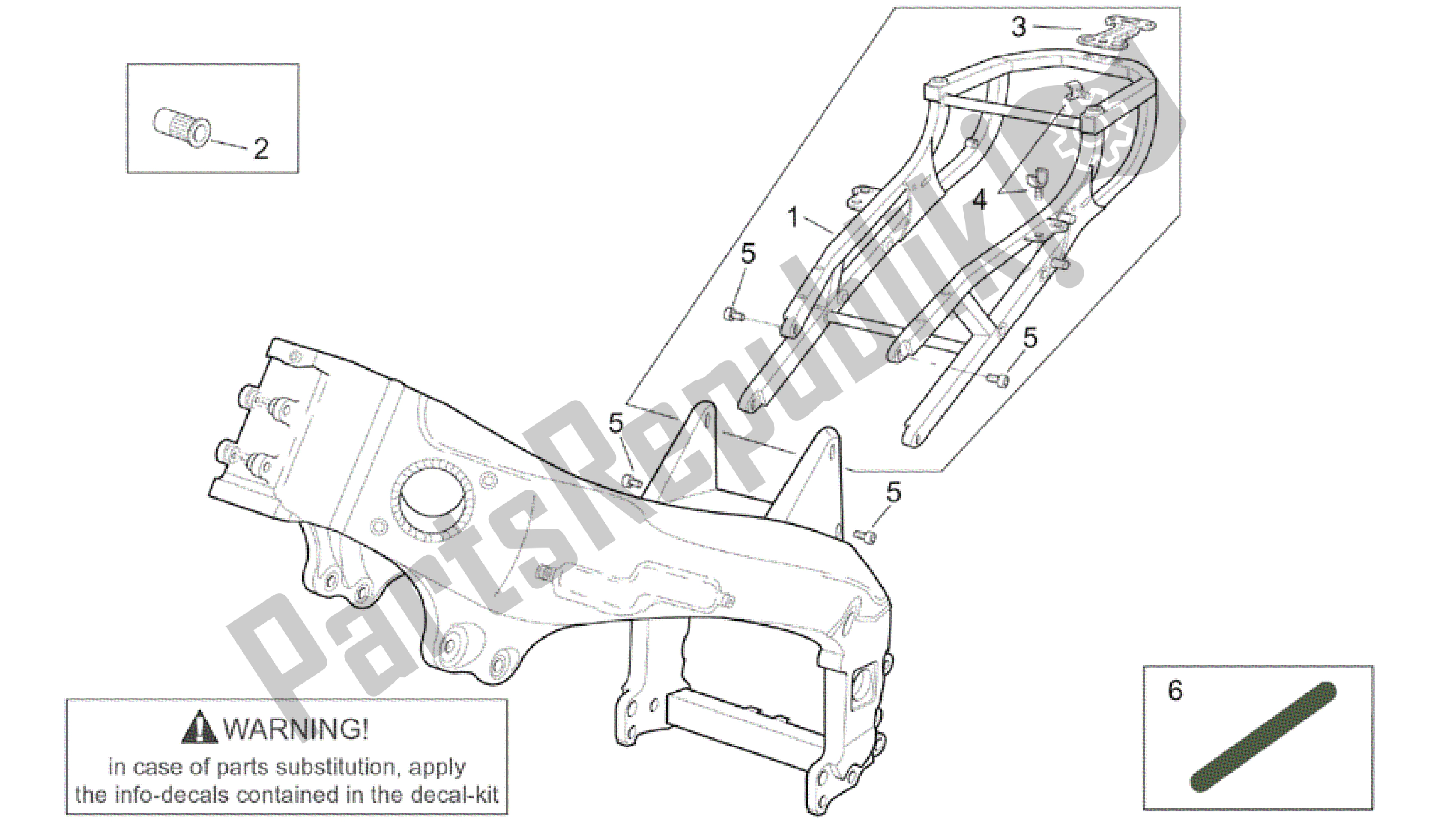 Tutte le parti per il Frame I del Aprilia RSV Tuono R Factory 1000 2004 - 2005