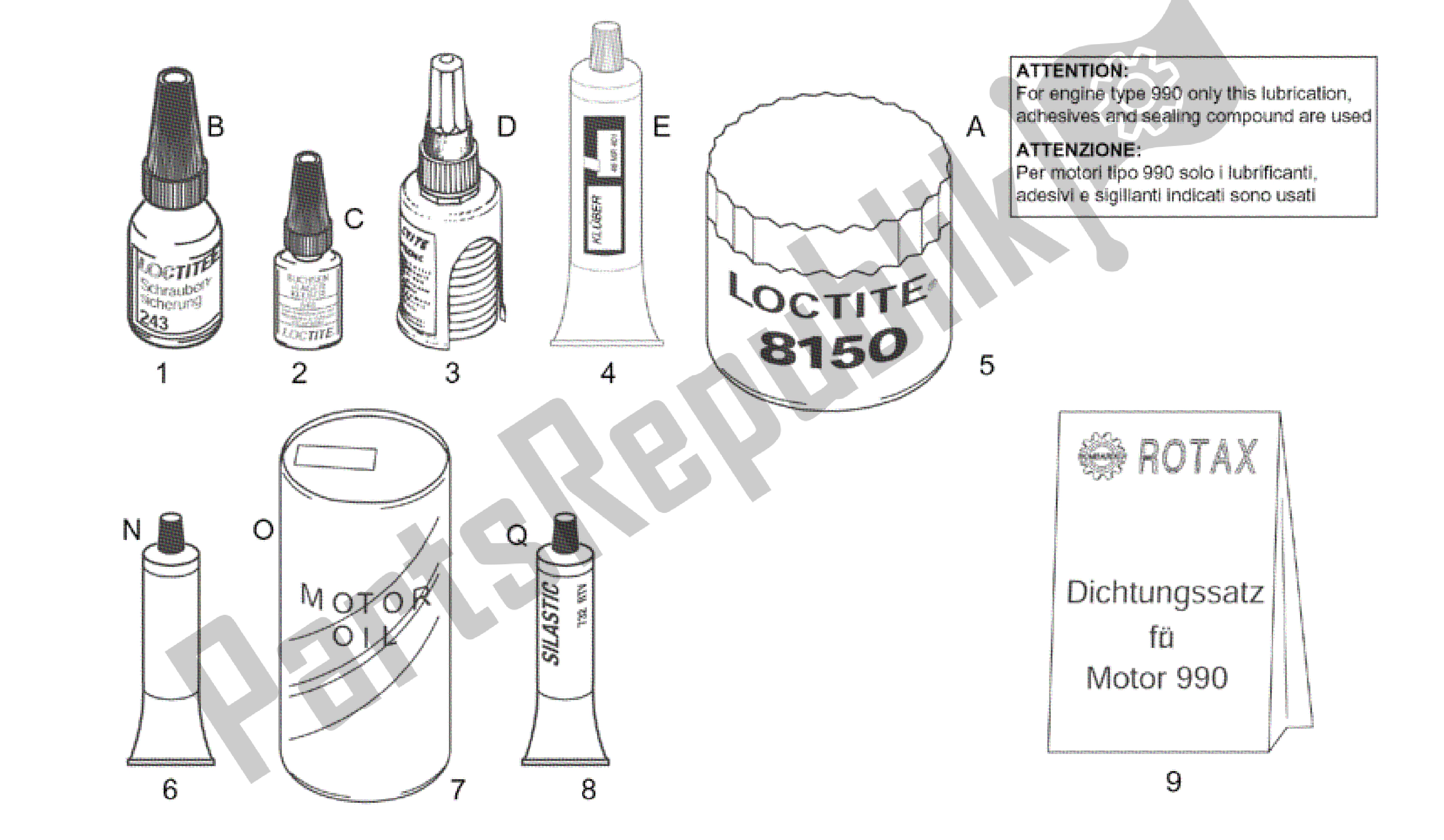 Tutte le parti per il Sigillanti E Lubrificanti del Aprilia RSV Tuono R Factory 1000 2004 - 2005